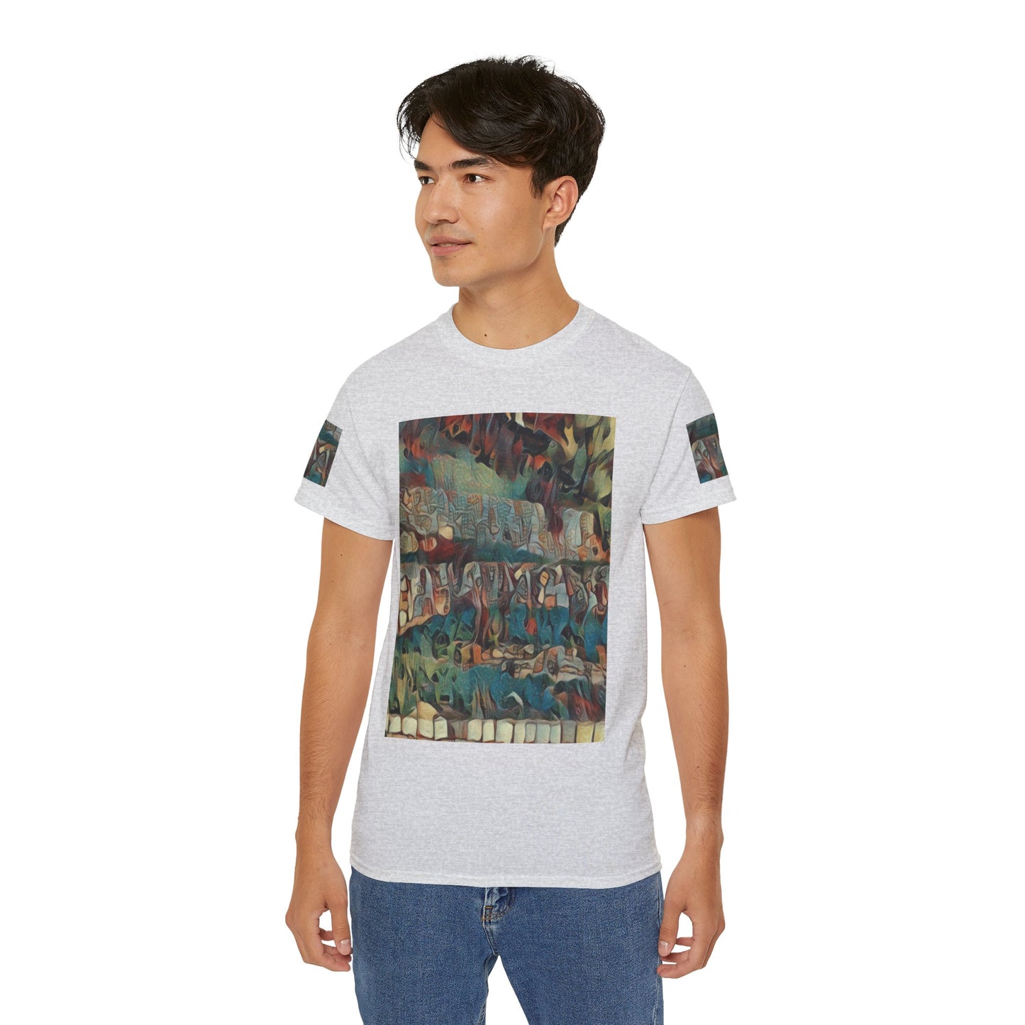 T Shirt with "Zefat Roman Ruins" Full Colour Image