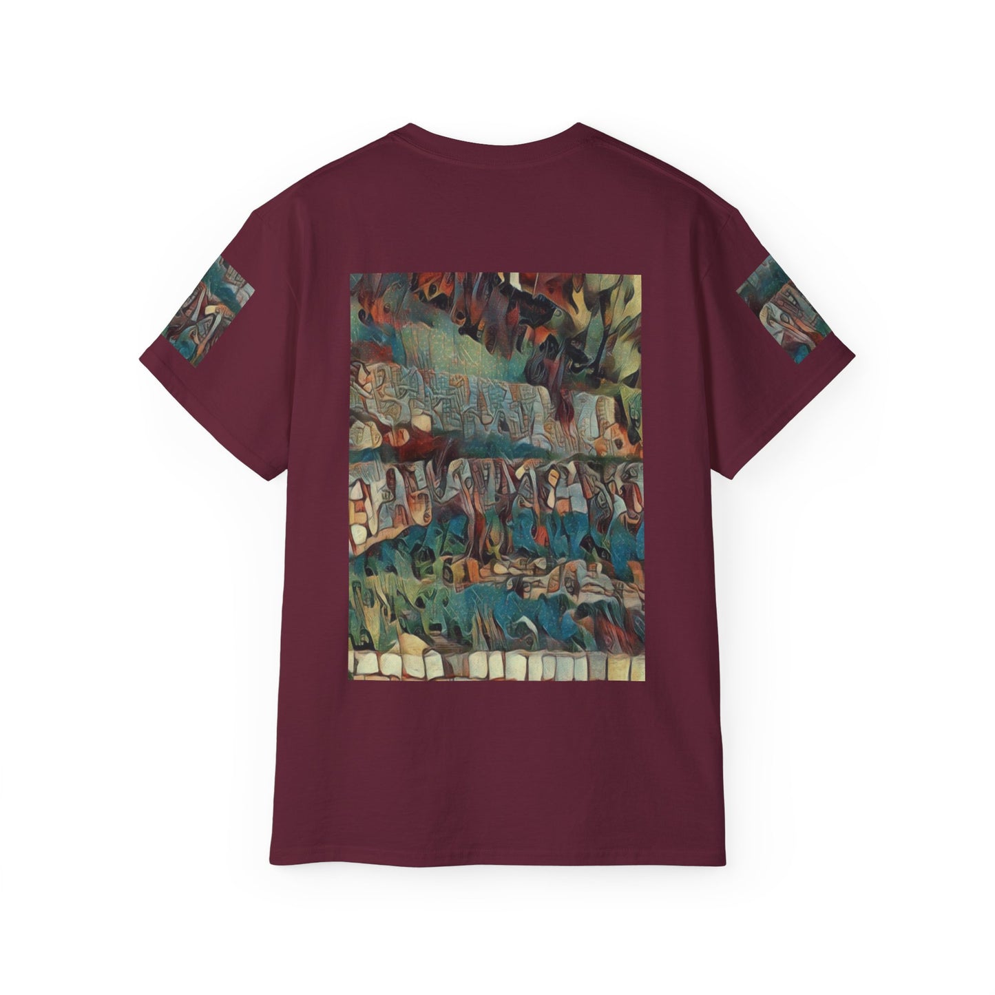 T Shirt with "Zefat Roman Ruins" Full Colour Image