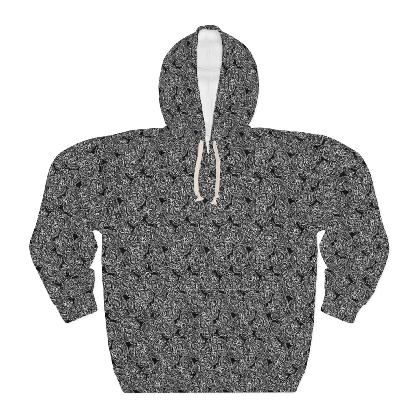 Hooded Sweatshirt with 08 2023 WHITE ON BLACK PATTERN