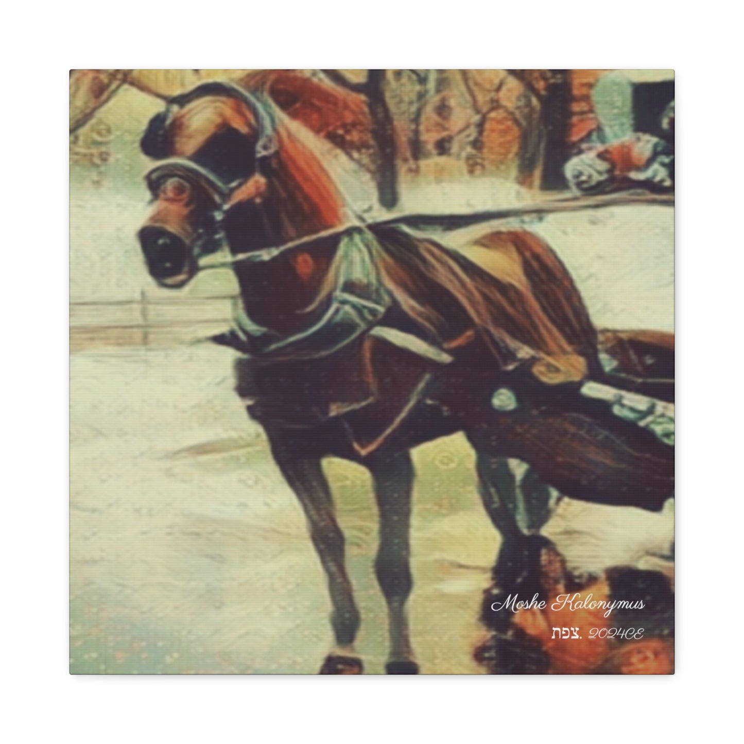 Canvas Gallery Wrap with "NYC Central Park Hansom Cab"