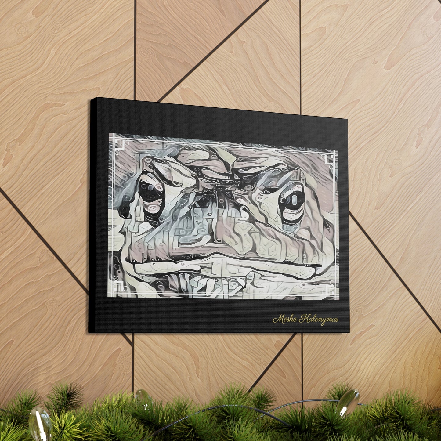 Canvas Gallery Wrap with "Transcendent Frog'' Monochromatic Plus