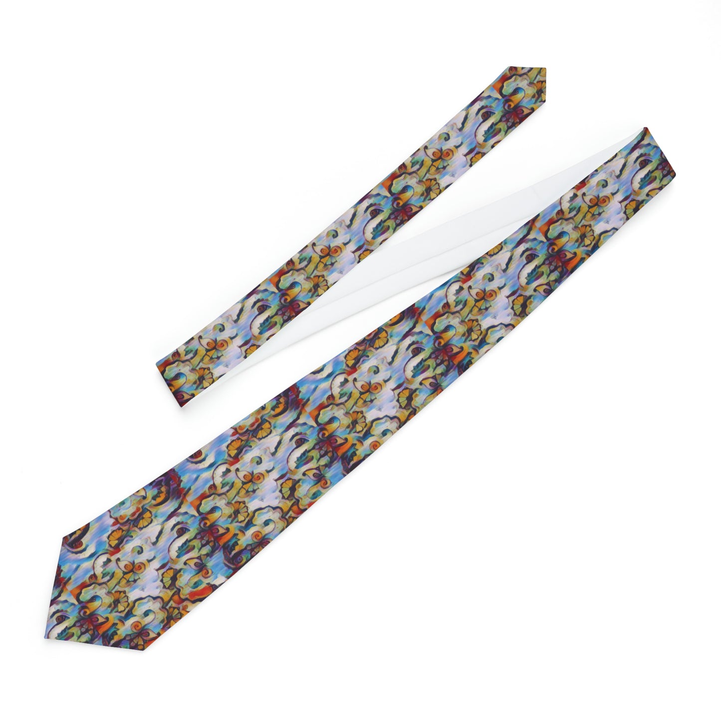 Necktie with 11 2023 Colourful Pattern