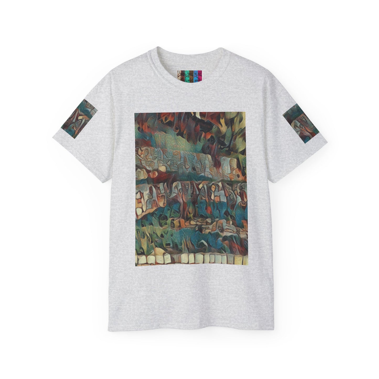 T Shirt with "Zefat Roman Ruins" Full Colour Image