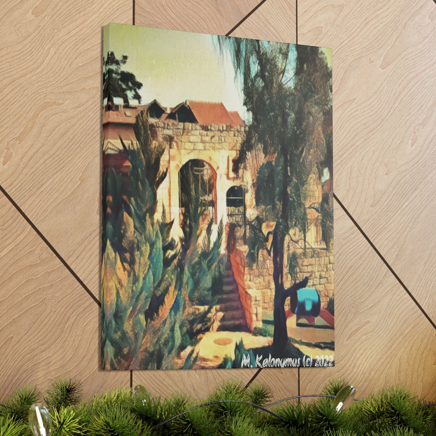 Canvas Gallery Wrap  - "Old Shul (Magrave -Lvov) Ruins ]-  Zefat - Israel,