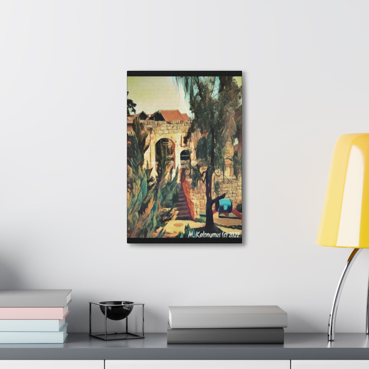 Canvas Gallery Wrap  - "Old Shul (Magrave -Lvov) Ruins ]-  Zefat - Israel,