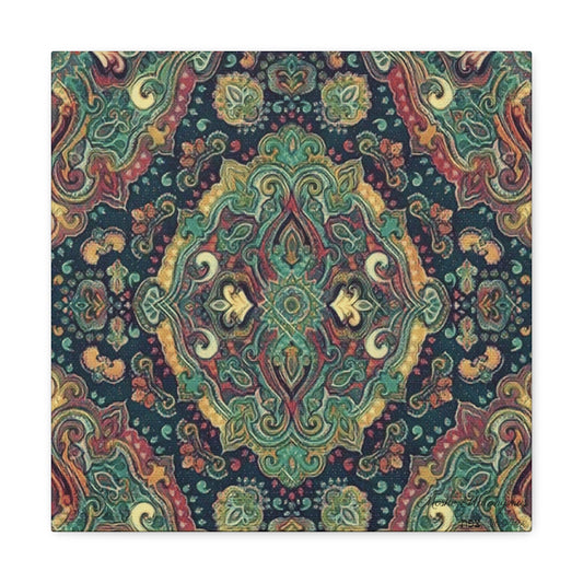 Canvas Gallery Wrap of Enhanced Green Pattern 09233 Color