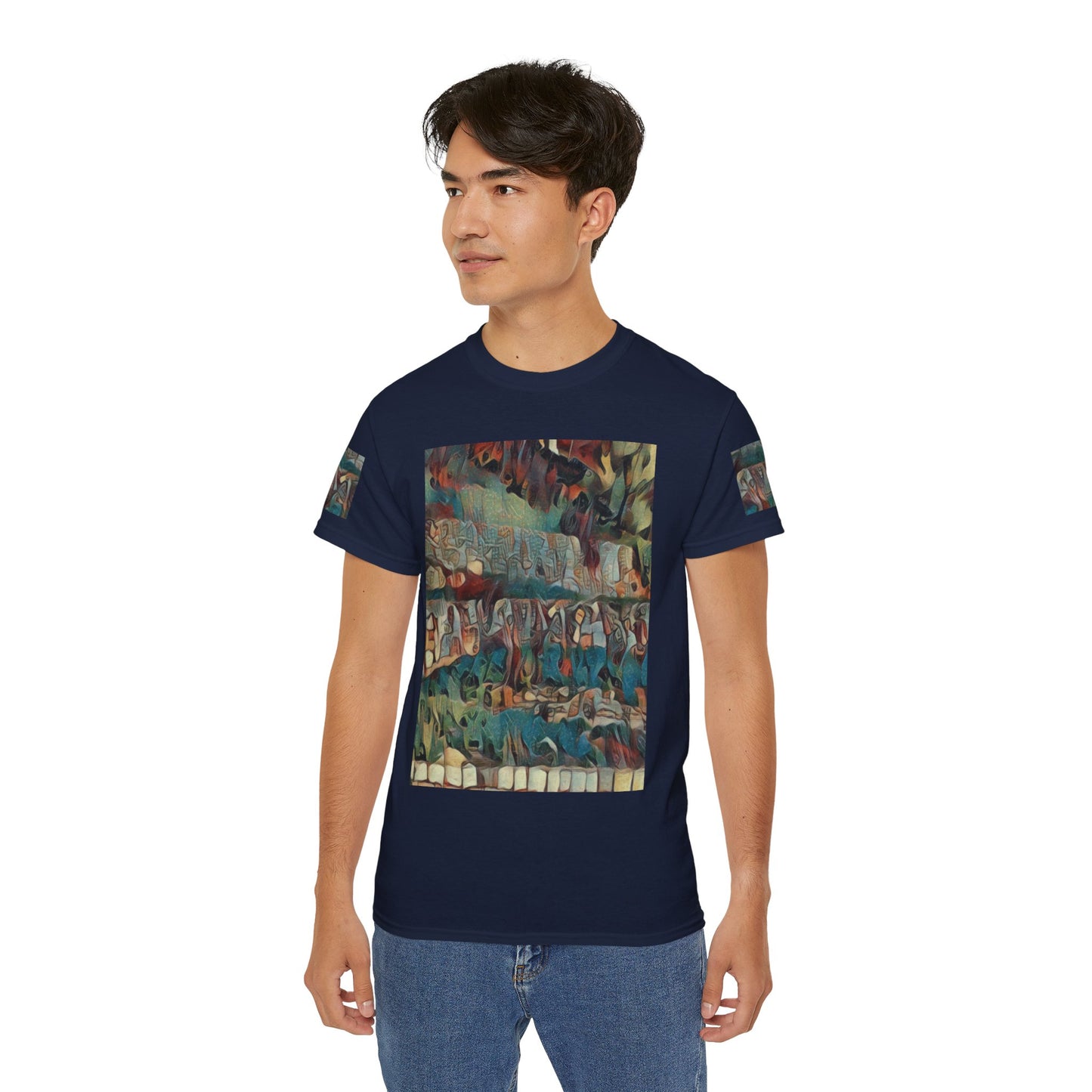 T Shirt with "Zefat Roman Ruins" Full Colour Image