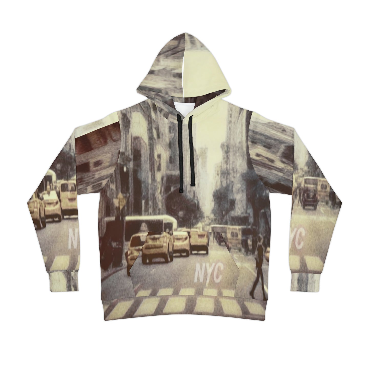 Hooded Sweatshirt with "NYC Midtown Traffic" All over Print image