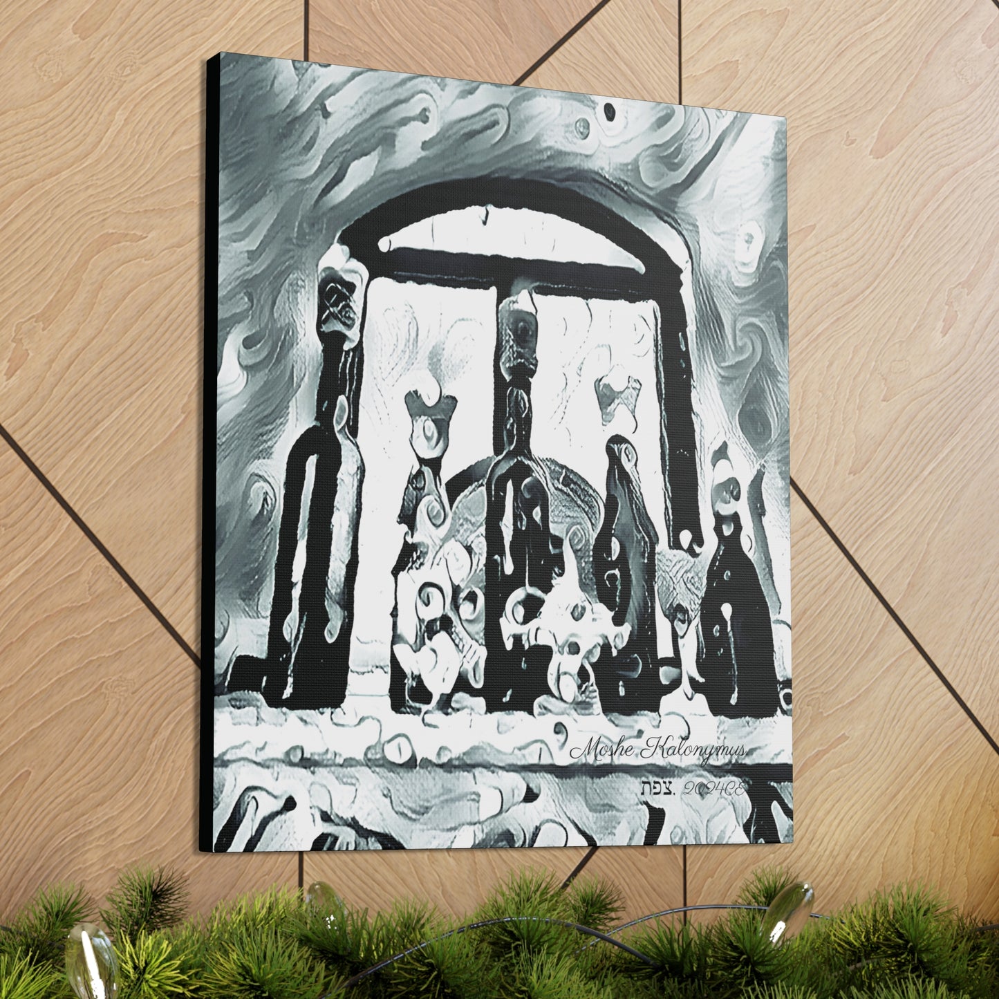 Canvas Gallery Wrap of "Candles in the Window in Zefat"