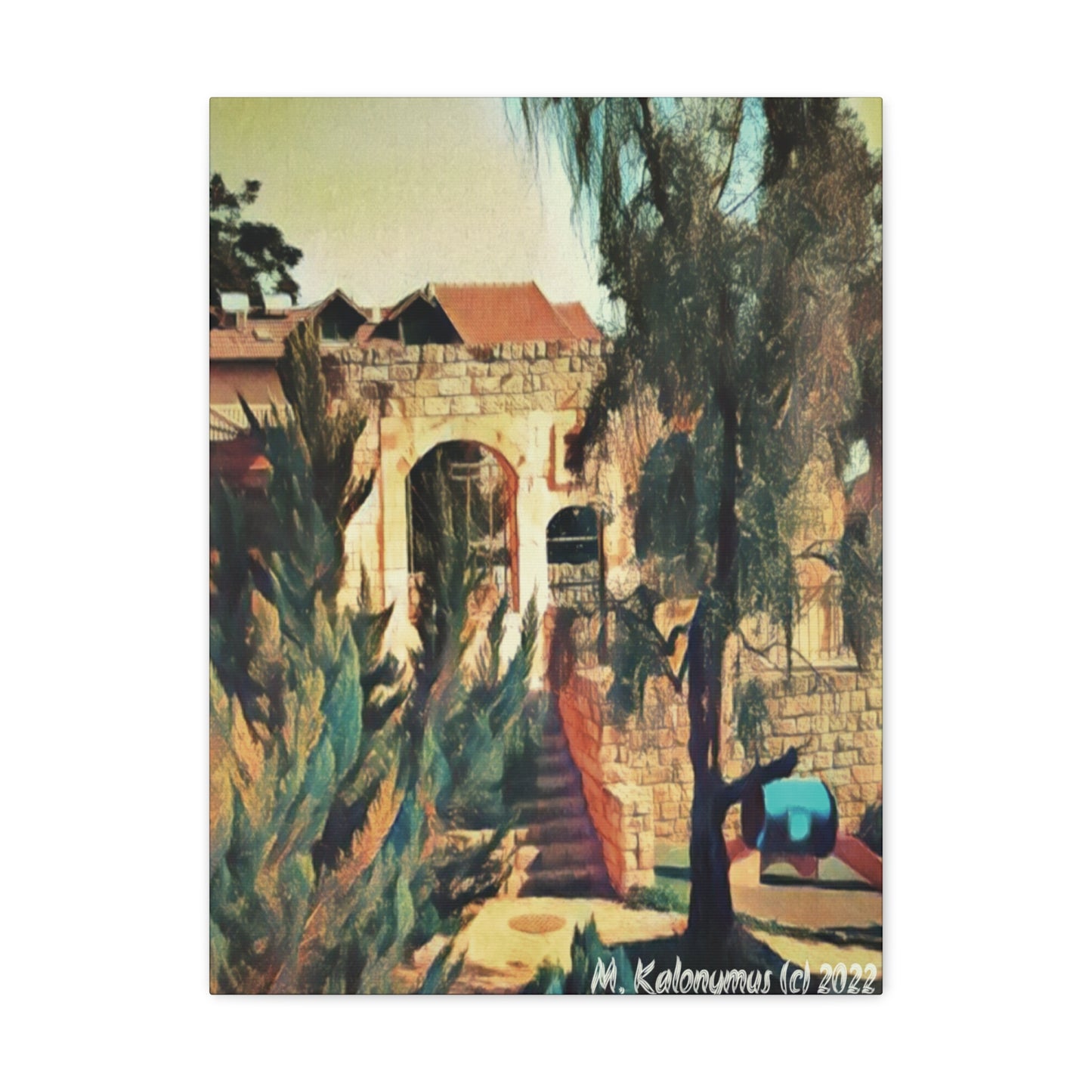 Canvas Gallery Wrap  - "Old Shul (Magrave -Lvov) Ruins ]-  Zefat - Israel,