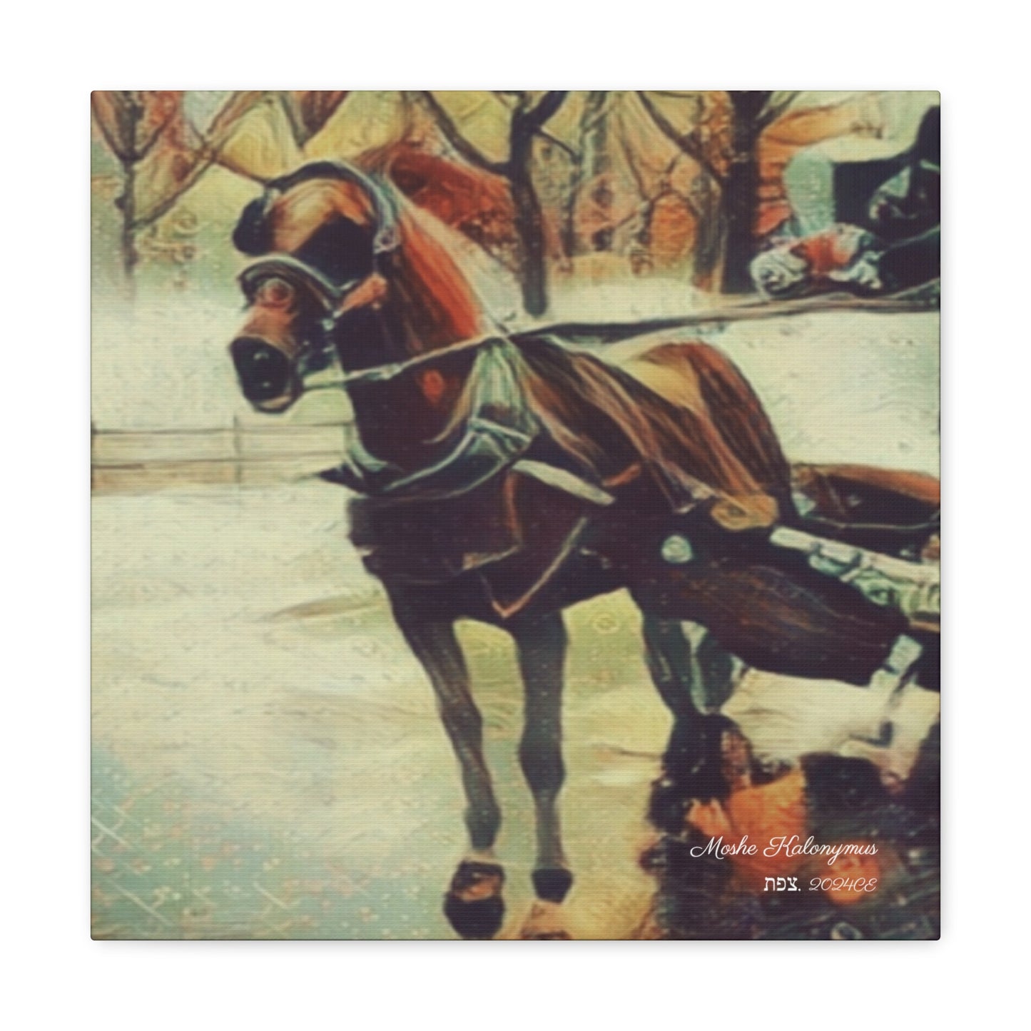 Canvas Gallery Wrap with "NYC Central Park Hansom Cab"