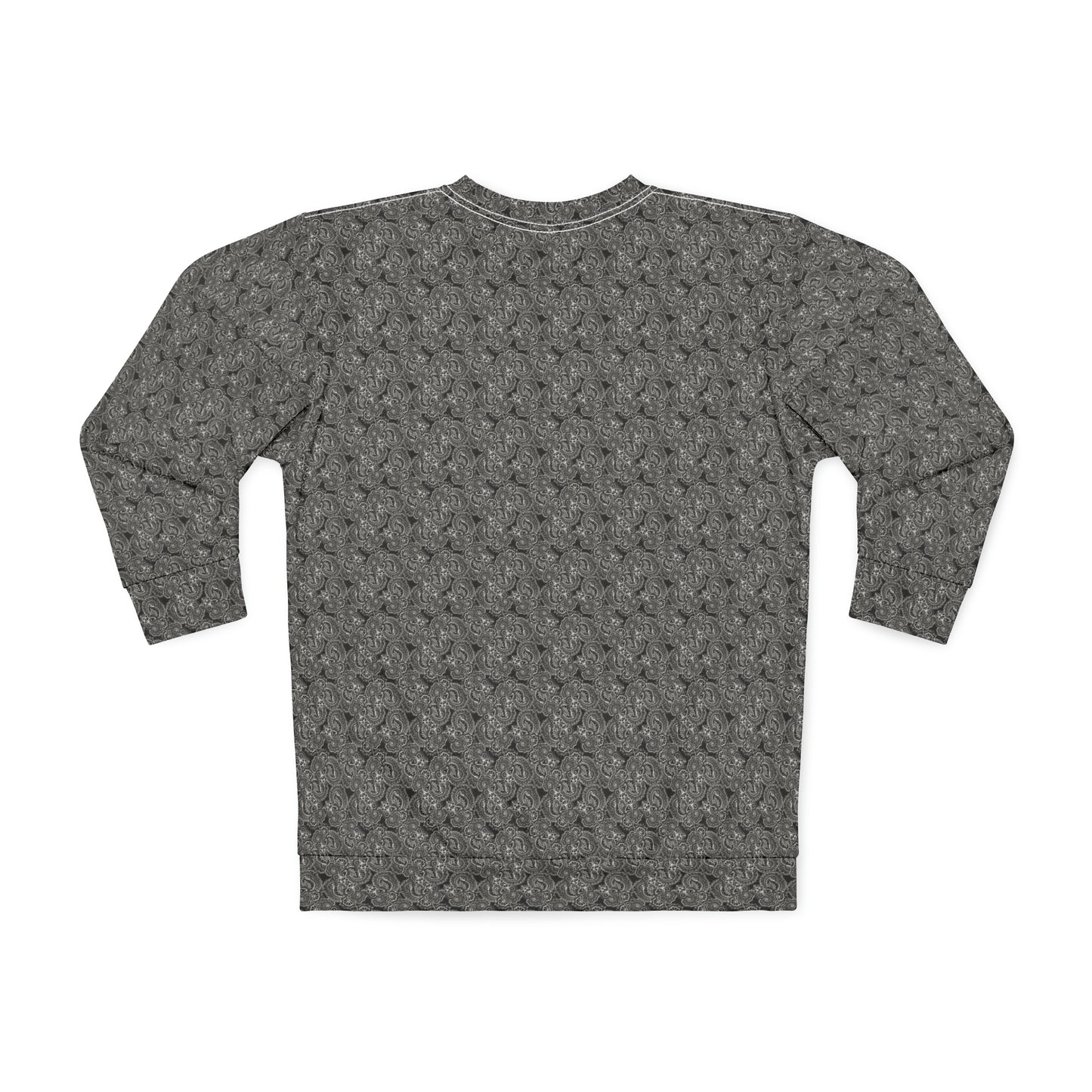 Sweatshirt with White on Black Paisley Pattern