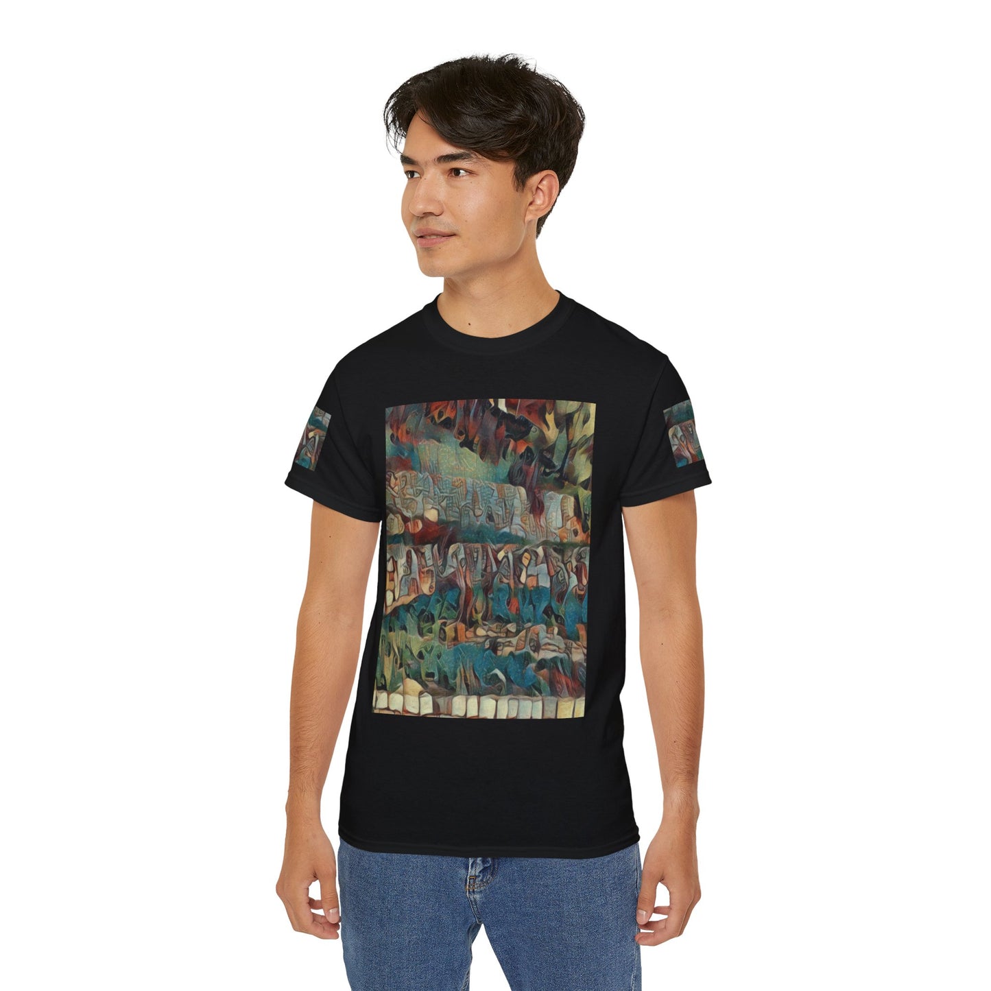 T Shirt with "Zefat Roman Ruins" Full Colour Image