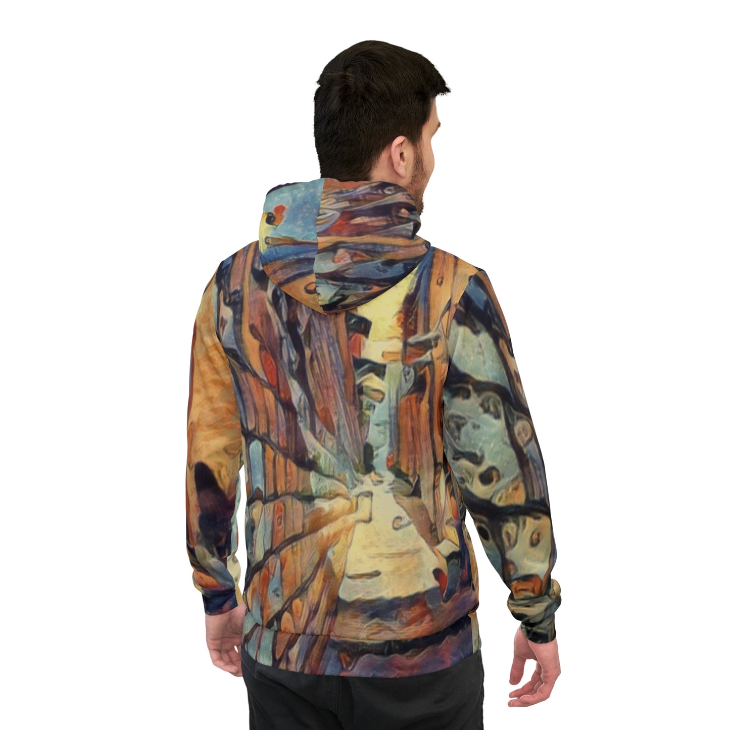 Hooded Sweatshirt with "Zefat Alleyways" all over print image