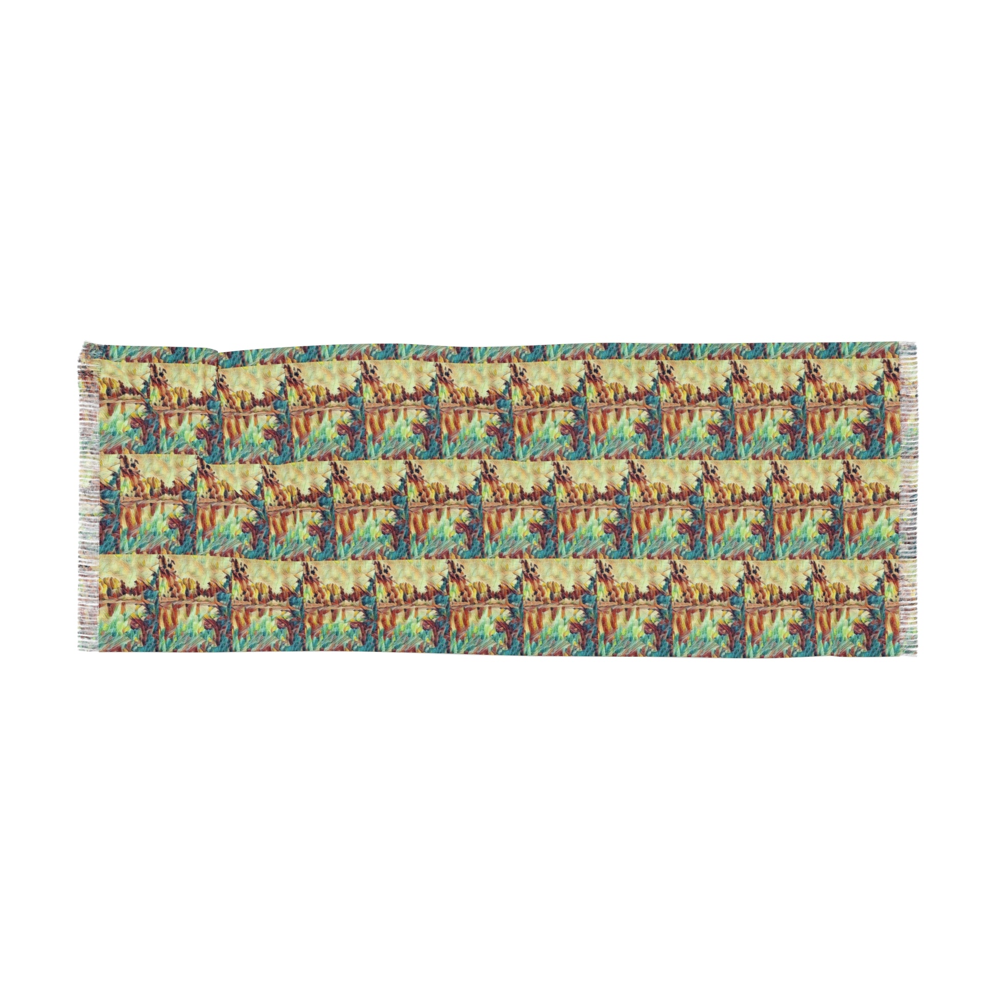 Scarf with The Lake 2024 Pattern ZEFAT FINE ART AND SOUVENIRS