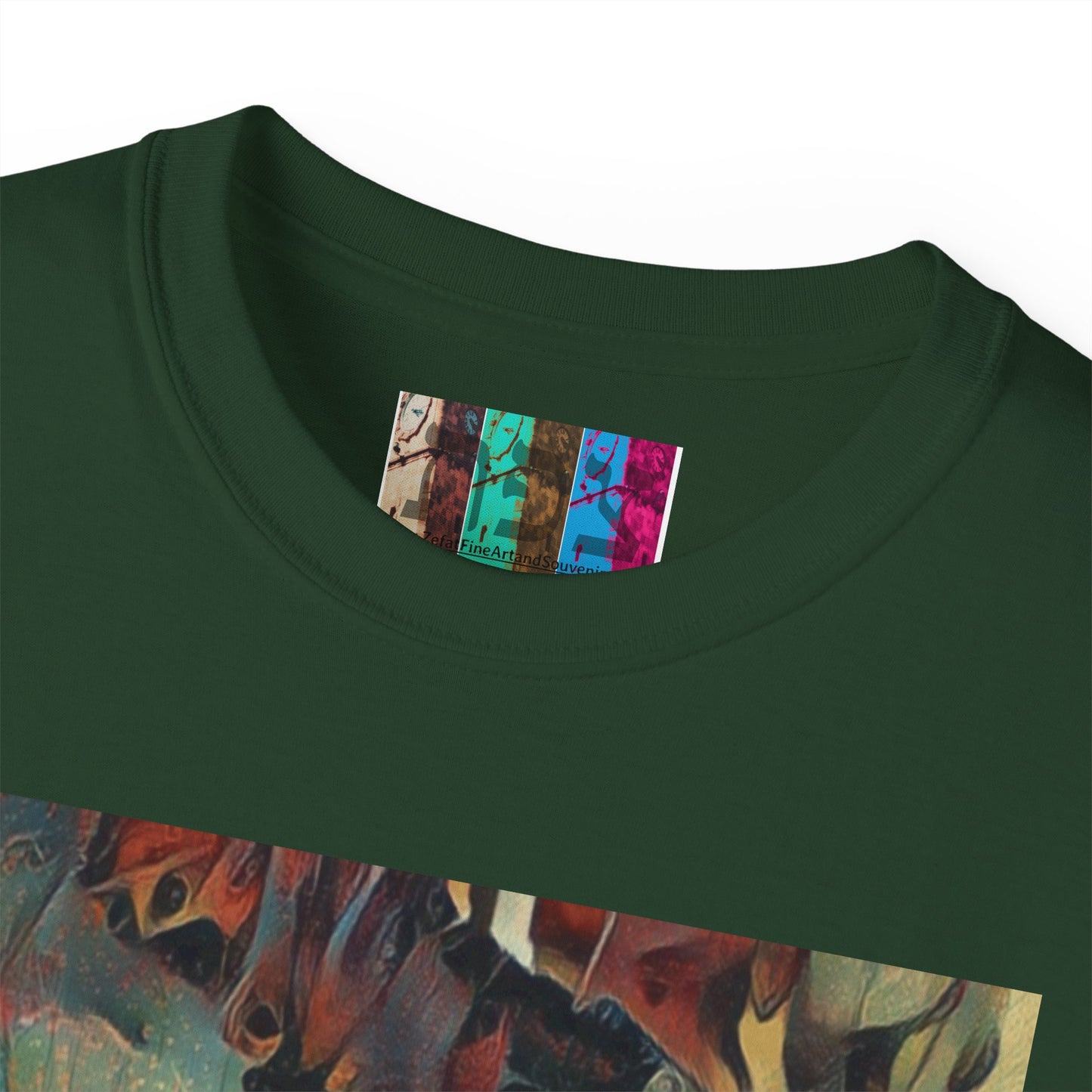 T Shirt with "Zefat Roman Ruins" Full Colour Image