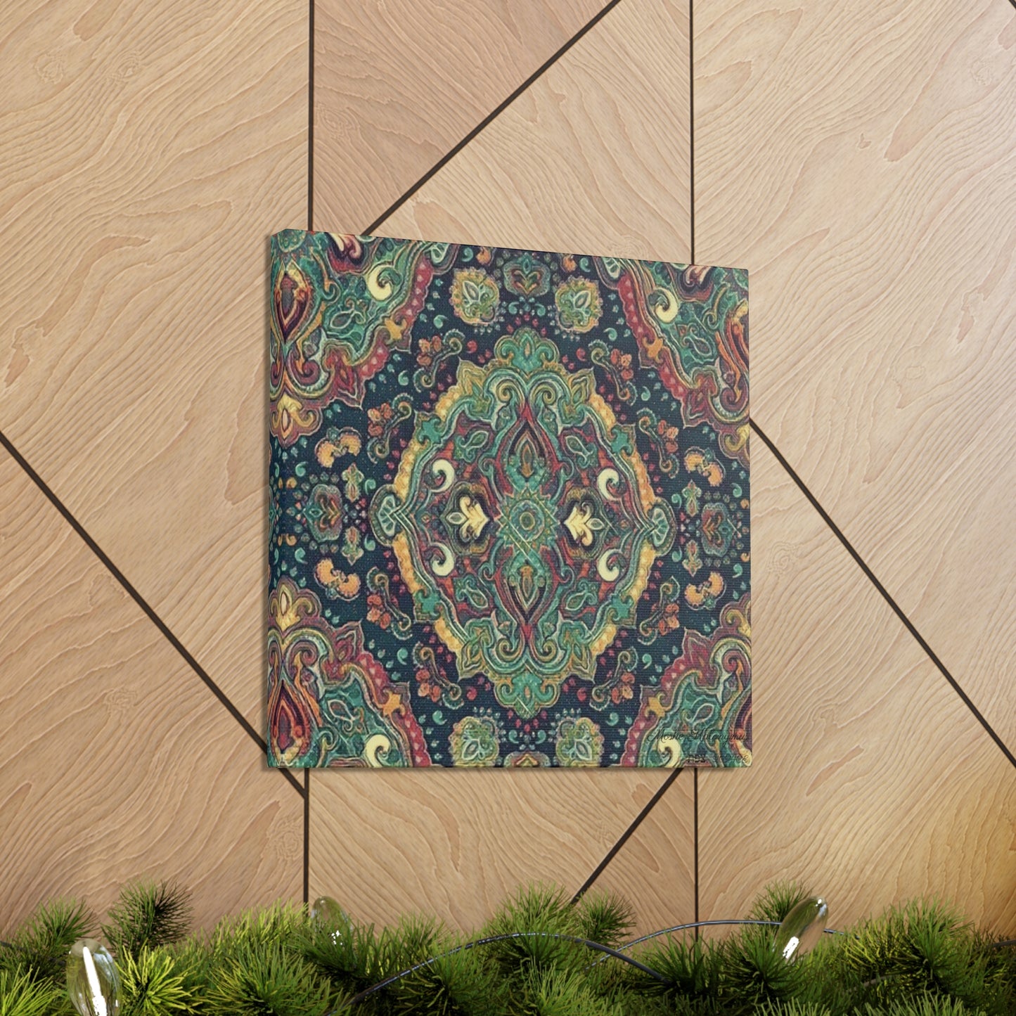 Canvas Gallery Wrap of Enhanced Green Pattern 09233 Color