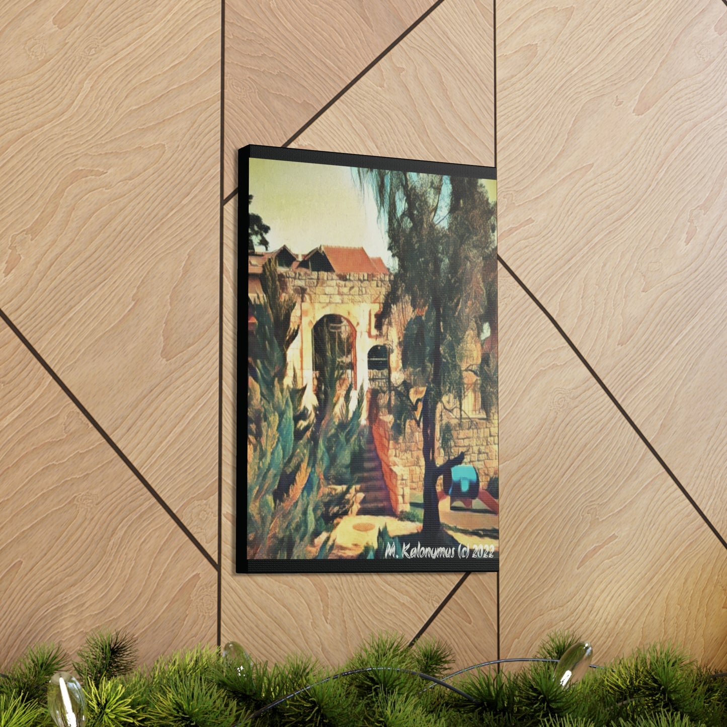 Canvas Gallery Wrap  - "Old Shul (Magrave -Lvov) Ruins ]-  Zefat - Israel,