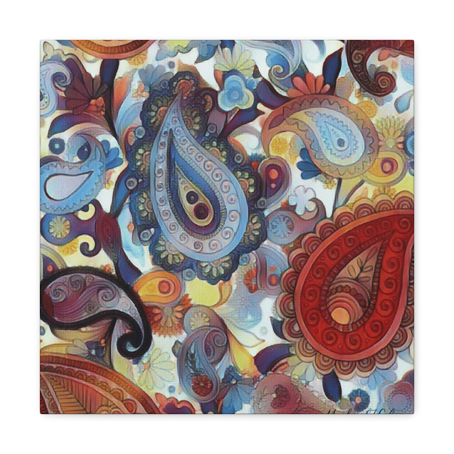 Canvas Gallery Wrap of Paisley Pattern 07231