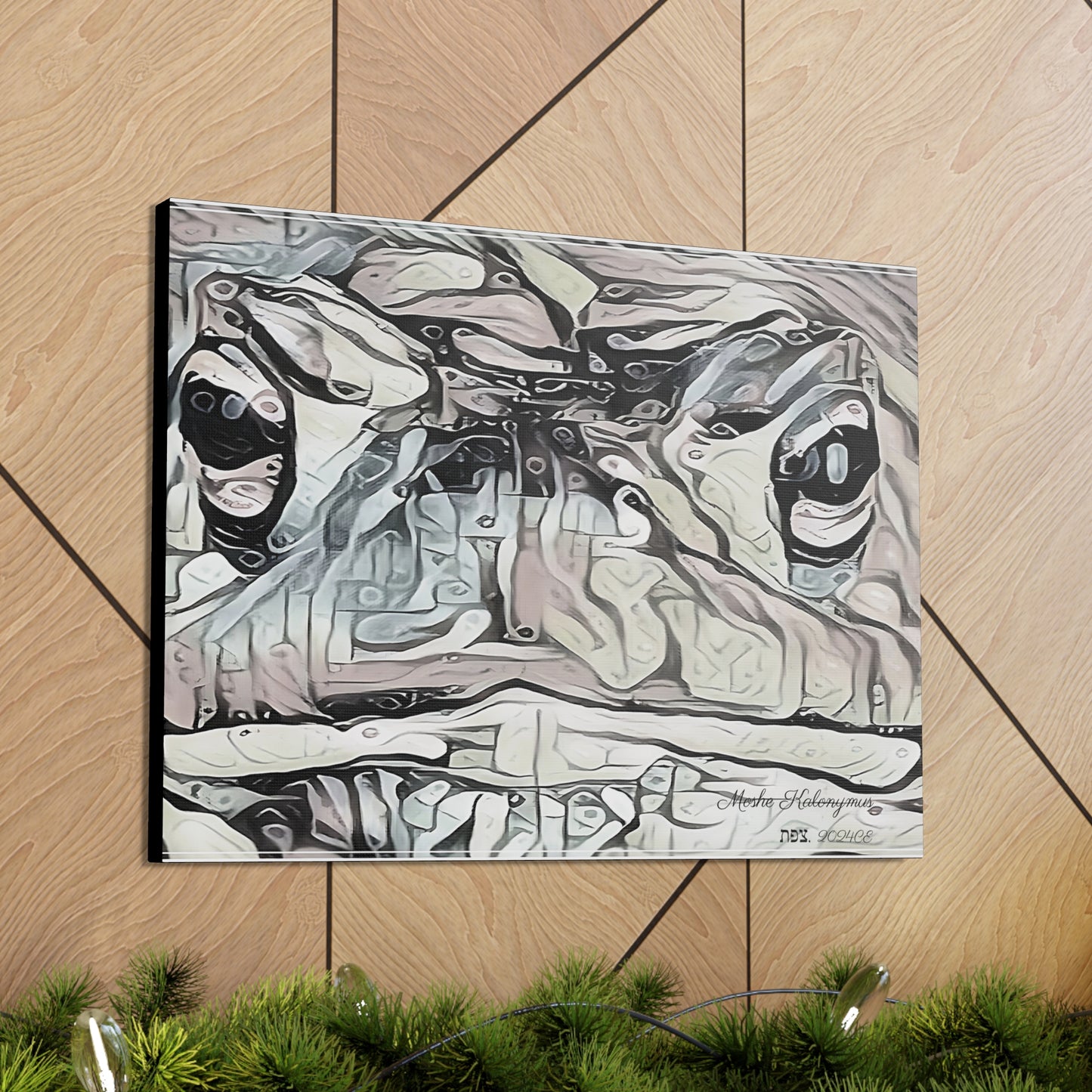 Canvas Gallery Wrap with "Transcendent Frog'' Monochromatic Plus