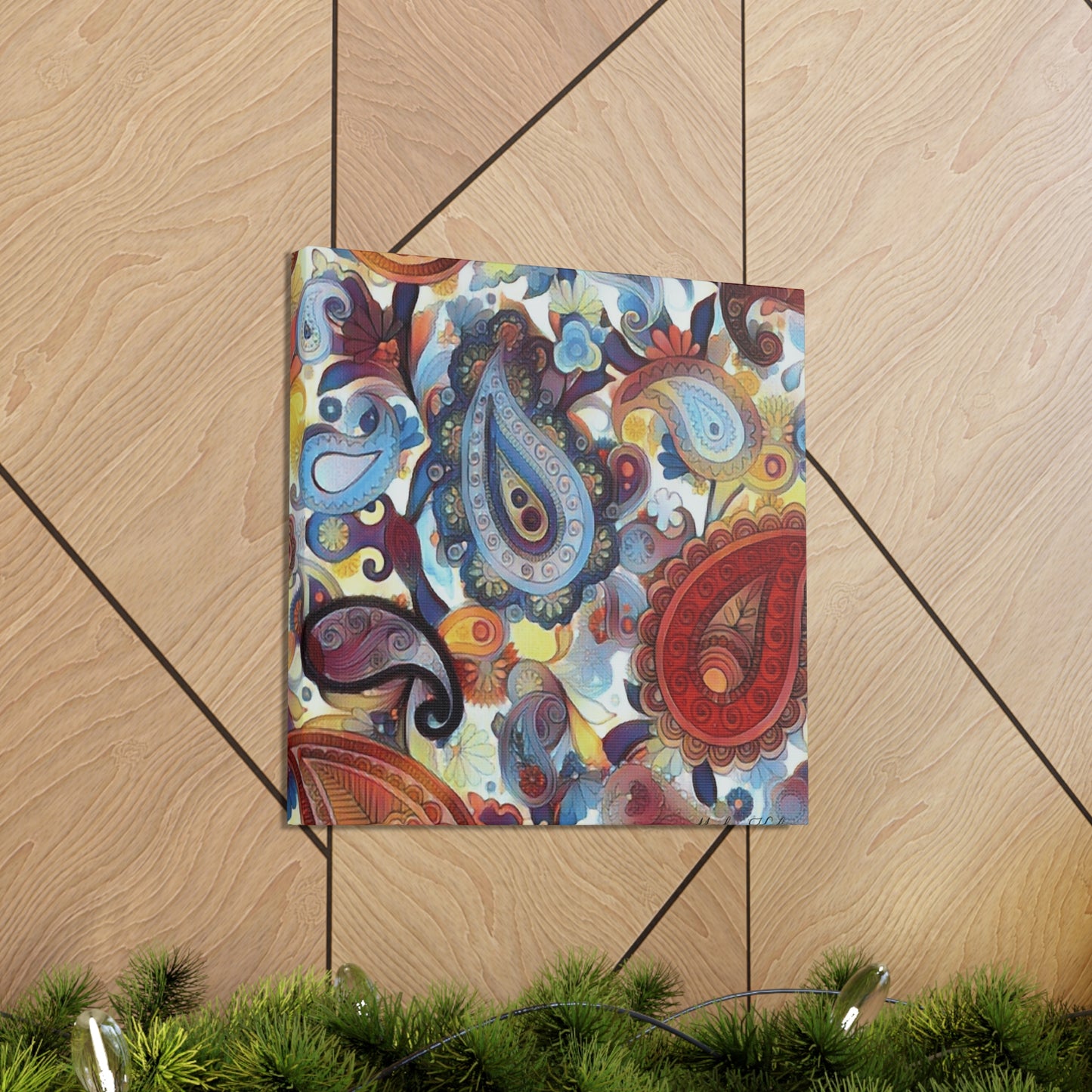 Canvas Gallery Wrap of Paisley Pattern 07231