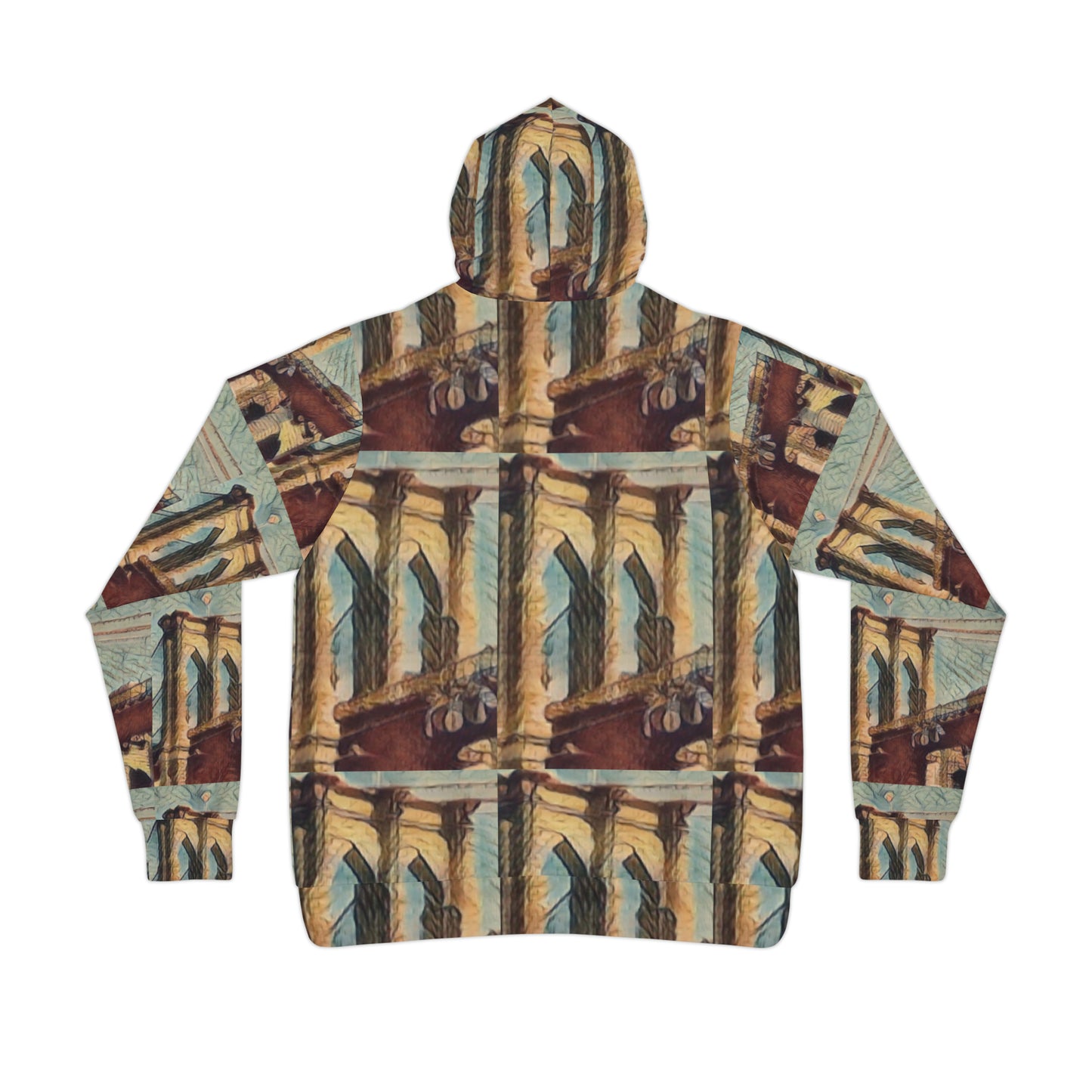 Hooded Sweatshirt with "NYC Brooklyn Bridge" All over Print image