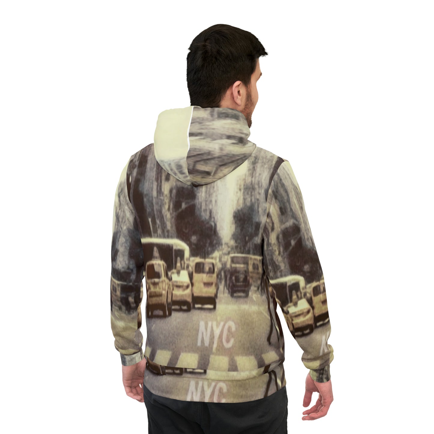 Hooded Sweatshirt with "NYC Midtown Traffic" All over Print image