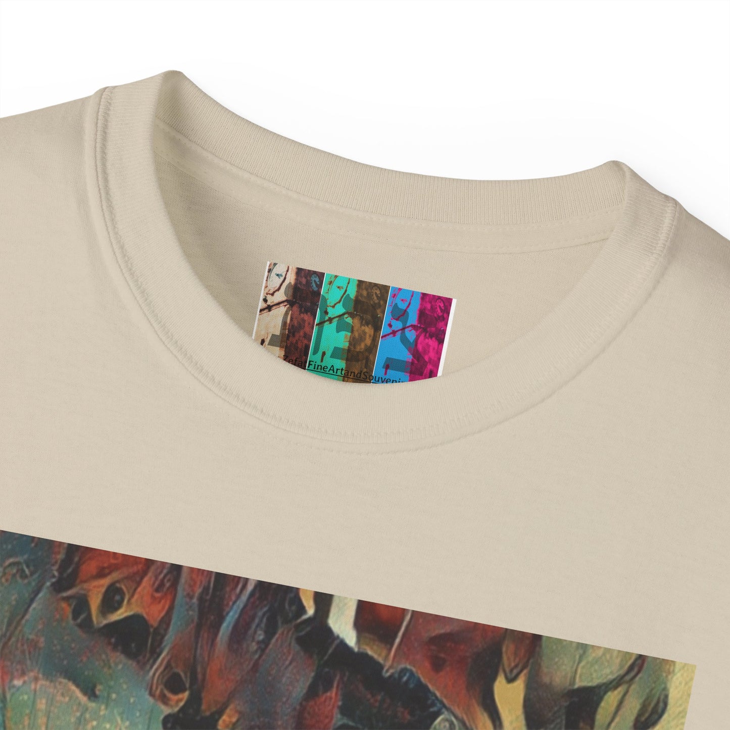 T Shirt with "Zefat Roman Ruins" Full Colour Image