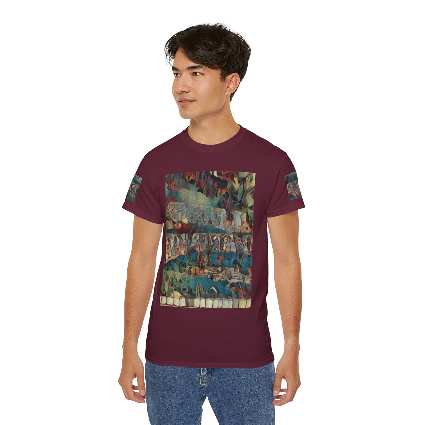 T Shirt with "Zefat Roman Ruins" Full Colour Image