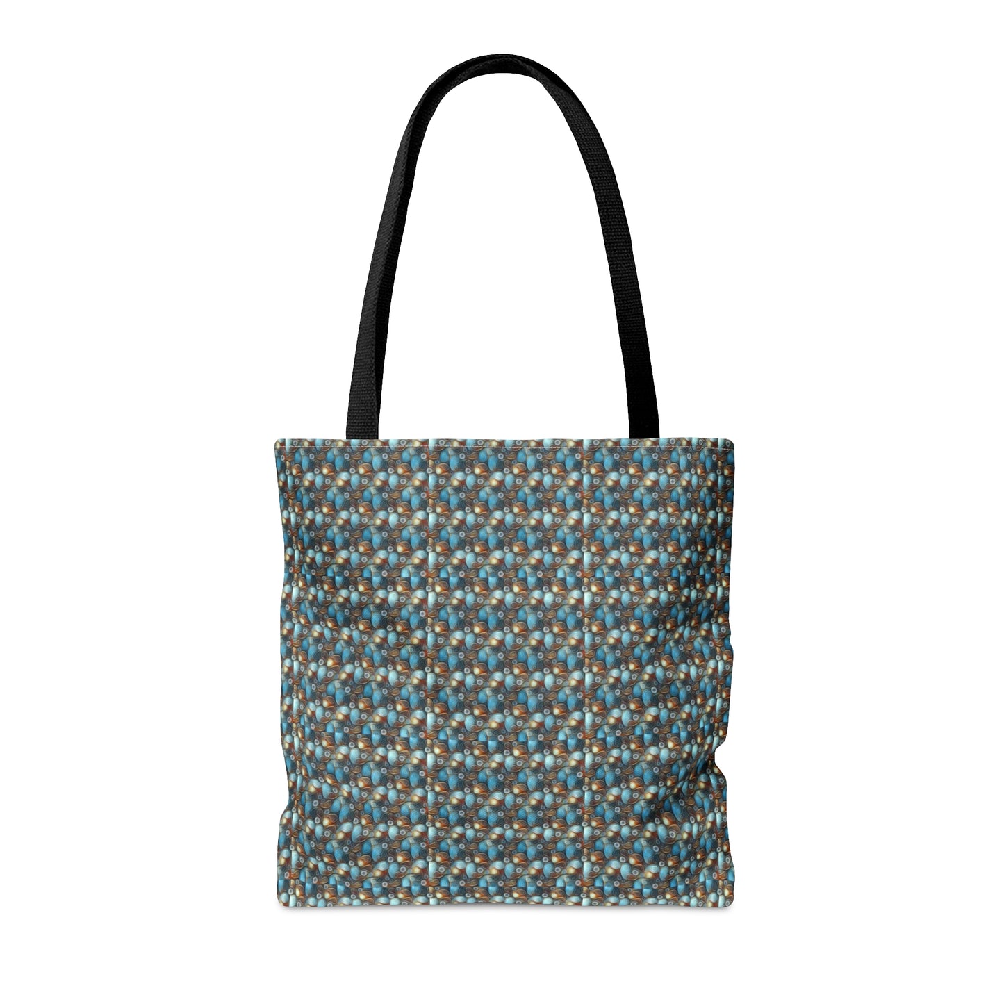 Tote Bag. Pale Blue and Red Abstract Pattern.  Pattern 7