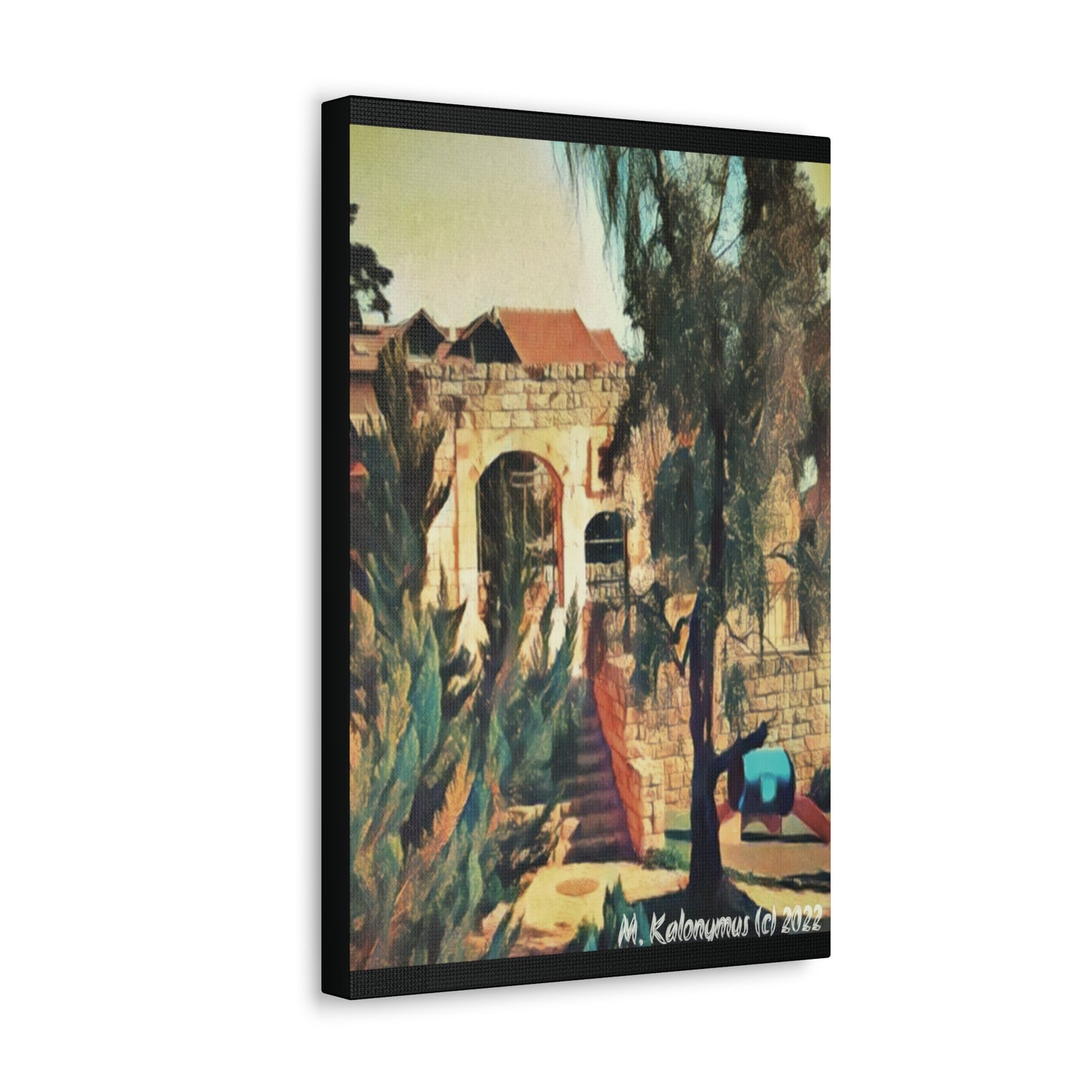 Canvas Gallery Wrap  - "Old Shul (Magrave -Lvov) Ruins ]-  Zefat - Israel,