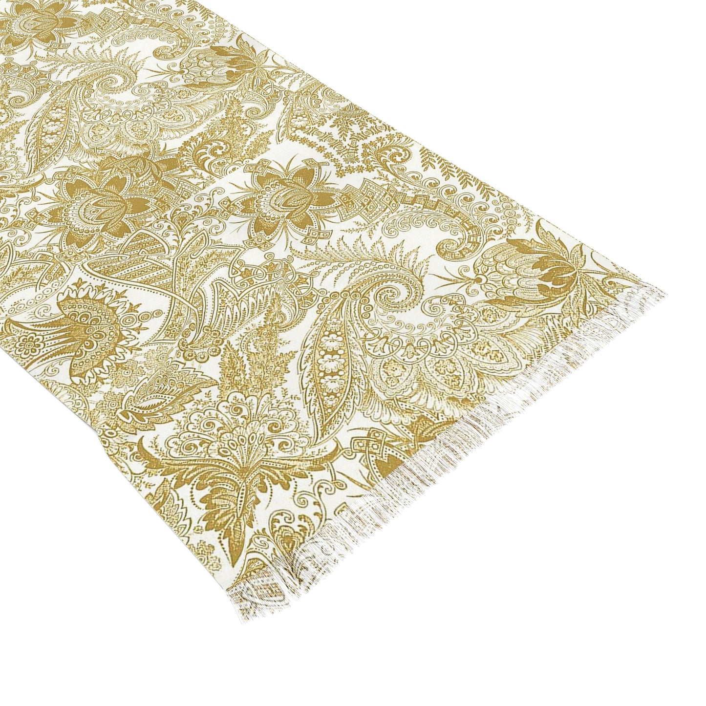 Scarf with Gold and White Paisley- pattern 9