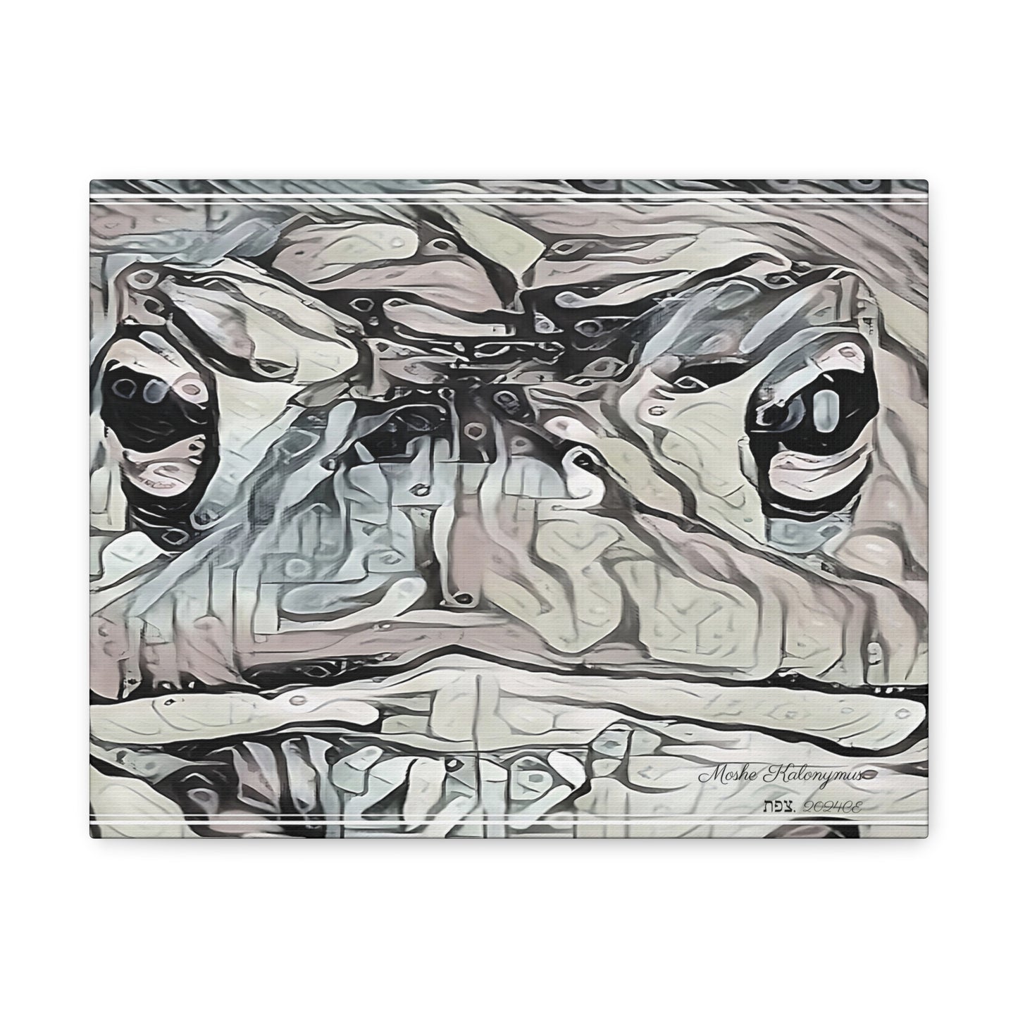 Canvas Gallery Wrap with "Transcendent Frog'' Monochromatic Plus