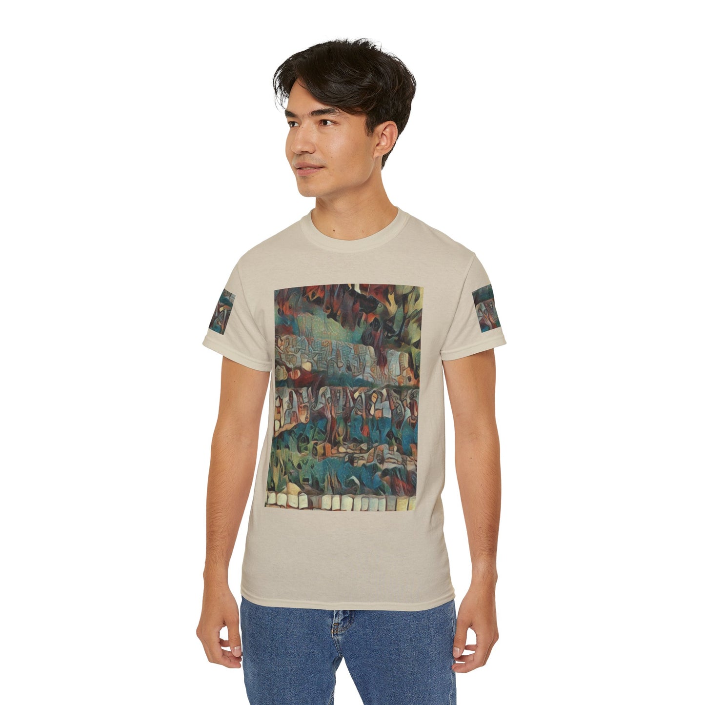 T Shirt with "Zefat Roman Ruins" Full Colour Image