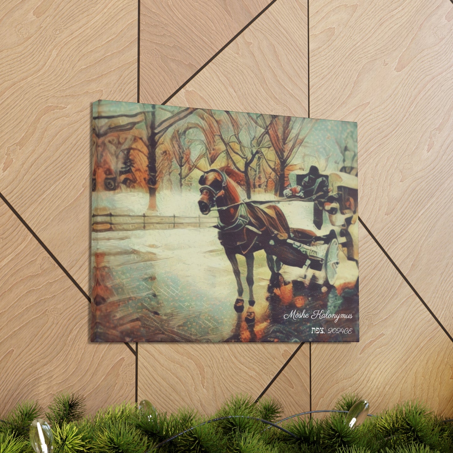 Canvas Gallery Wrap with "NYC Central Park Hansom Cab"