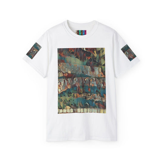 T Shirt with "Zefat Roman Ruins" Full Colour Image