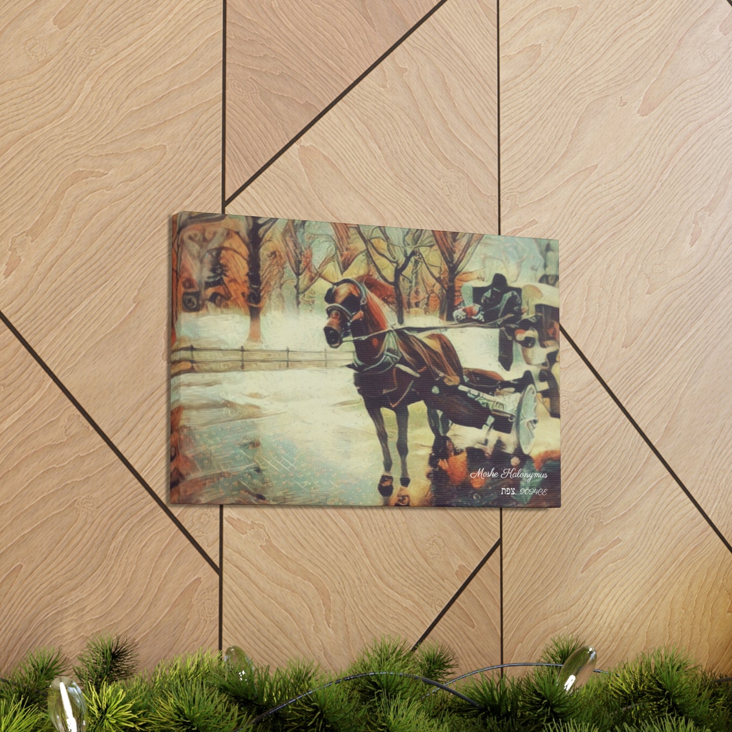 Canvas Gallery Wrap with "NYC Central Park Hansom Cab"