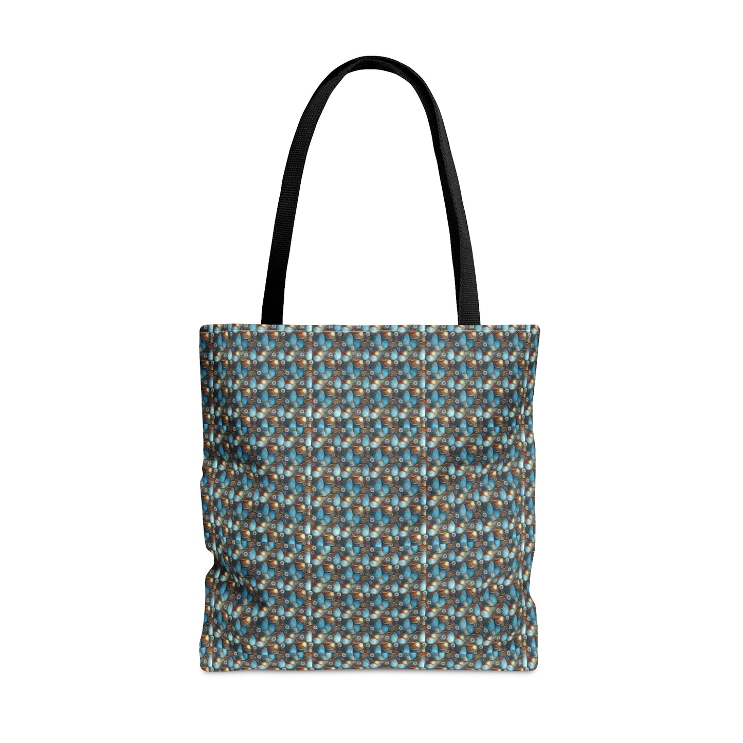 Tote Bag. Pale Blue and Red Abstract Pattern.  Pattern 7