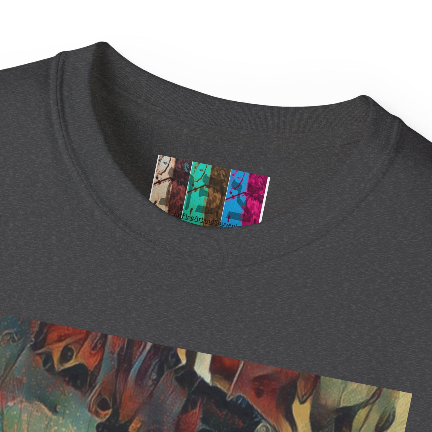 T Shirt with "Zefat Roman Ruins" Full Colour Image