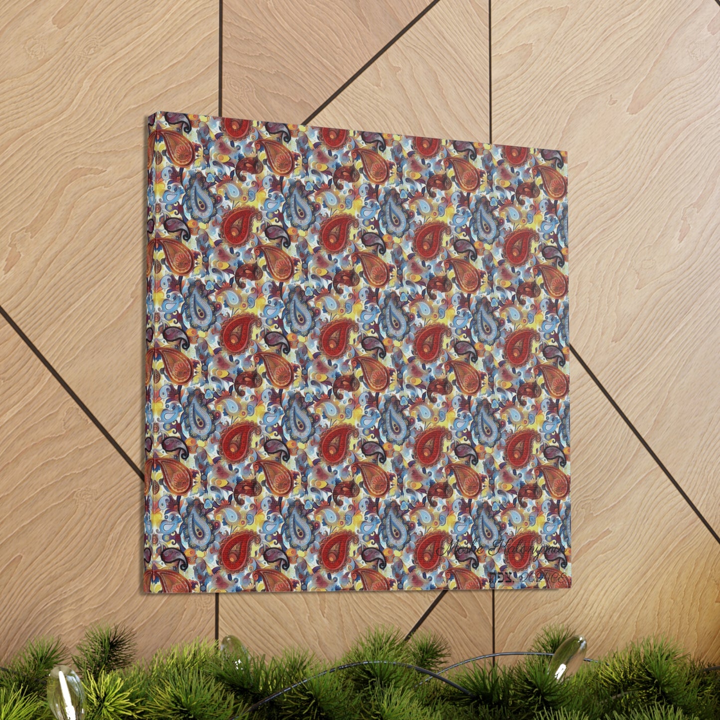 Canvas Gallery Wrap of Paisley Pattern 07231