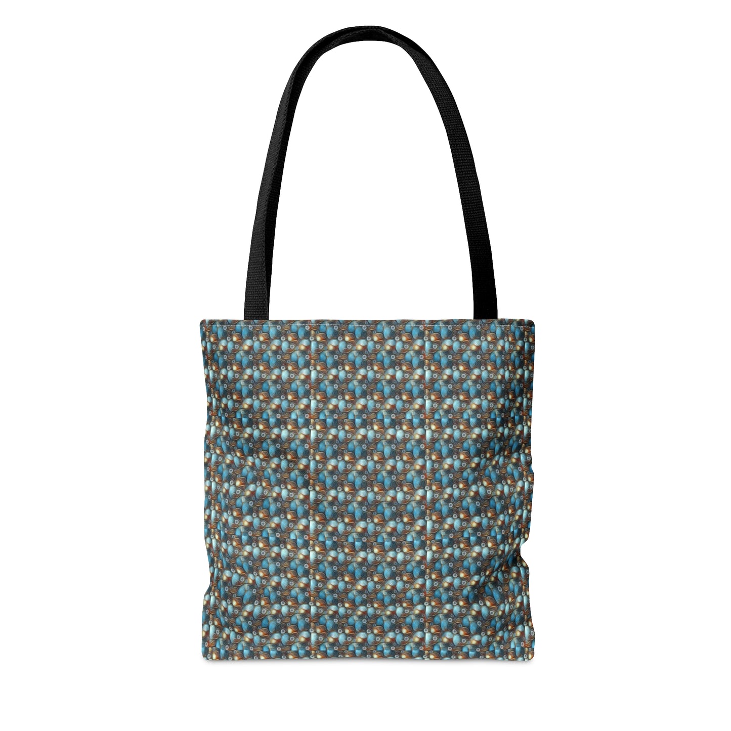 Tote Bag. Pale Blue and Red Abstract Pattern.  Pattern 7