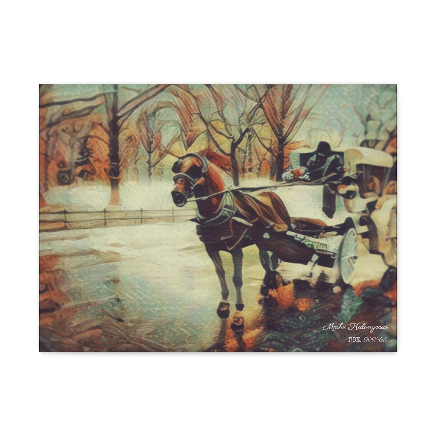 Canvas Gallery Wrap with "NYC Central Park Hansom Cab"