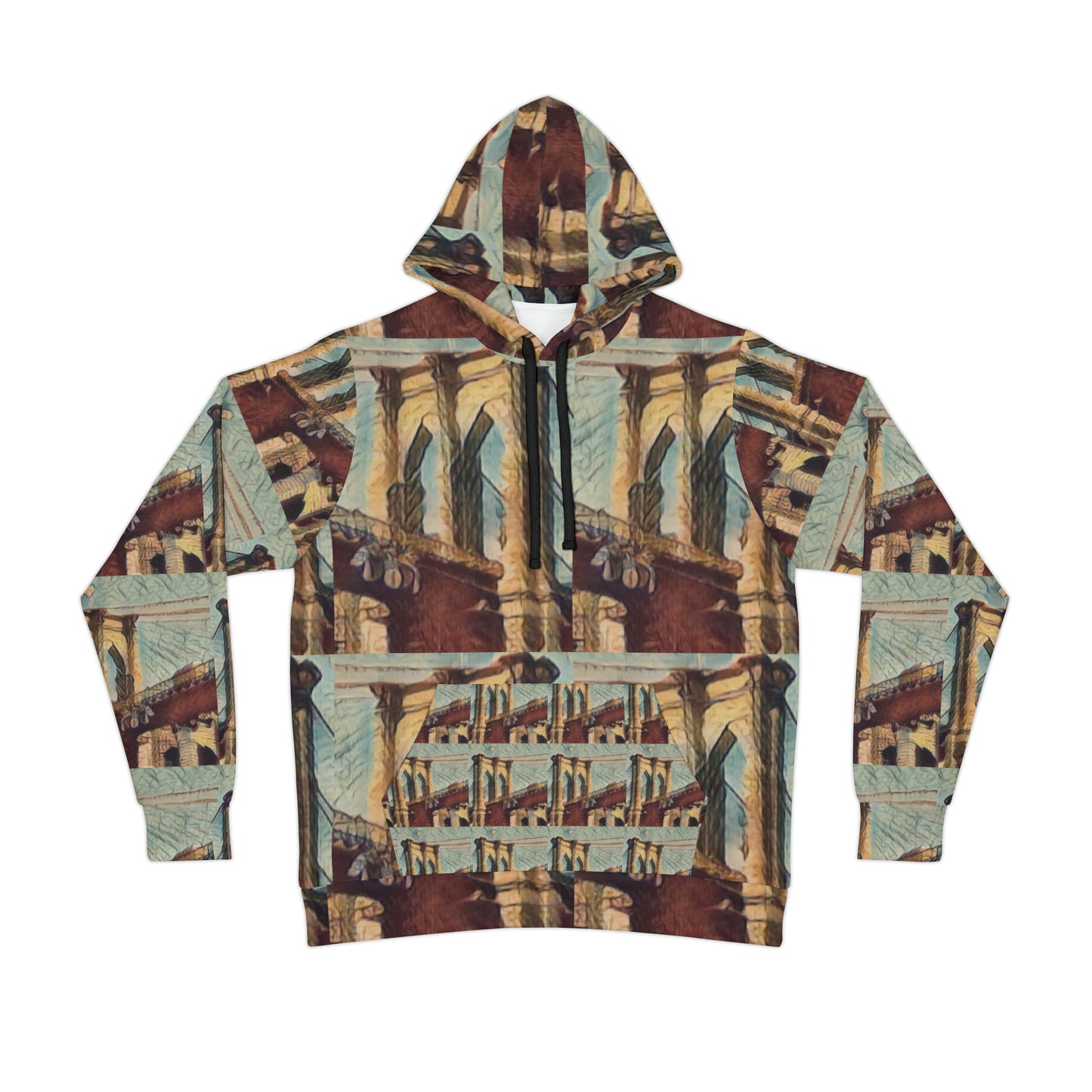 Hooded Sweatshirt with "NYC Brooklyn Bridge" All over Print image