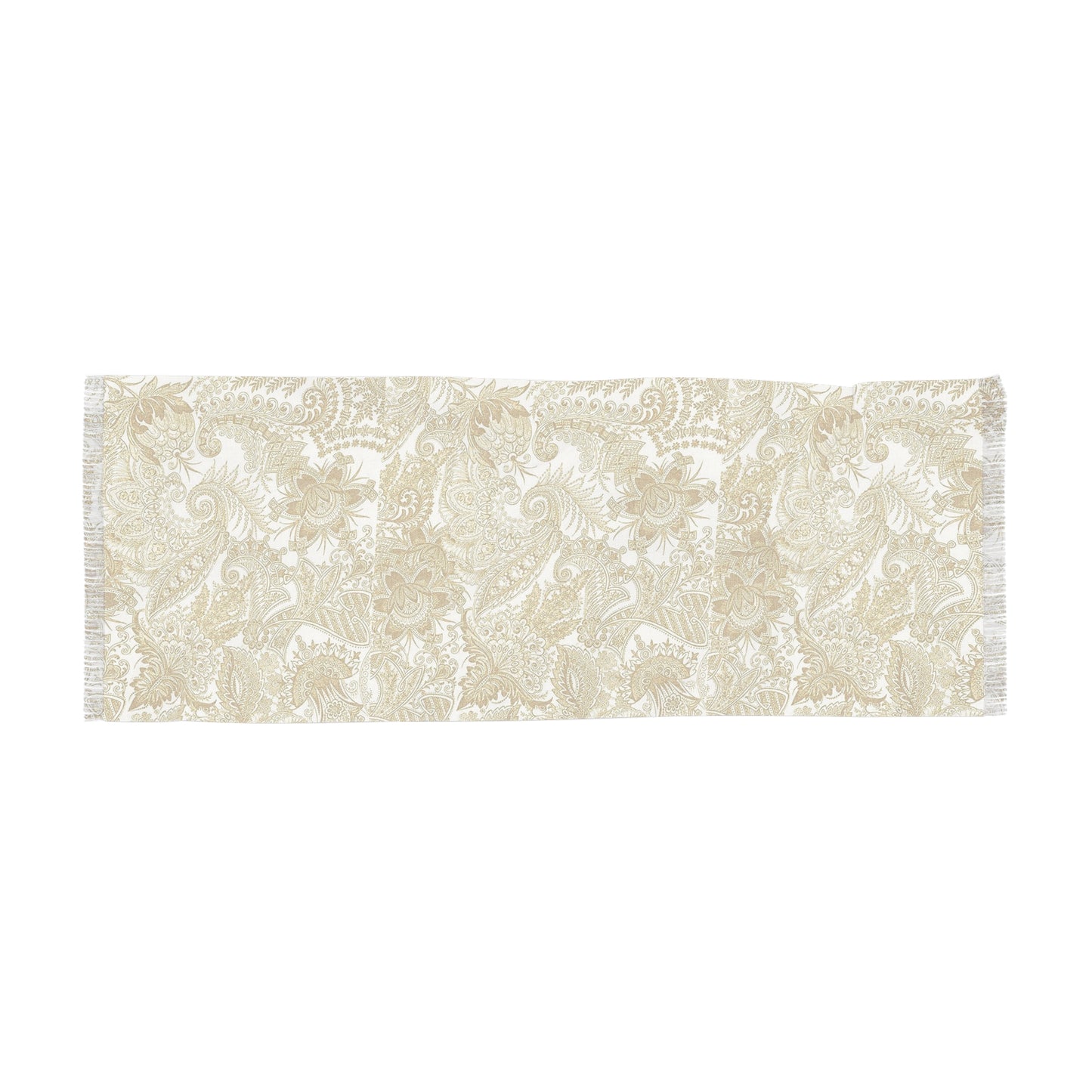 Scarf with Gold and White Paisley- pattern 9