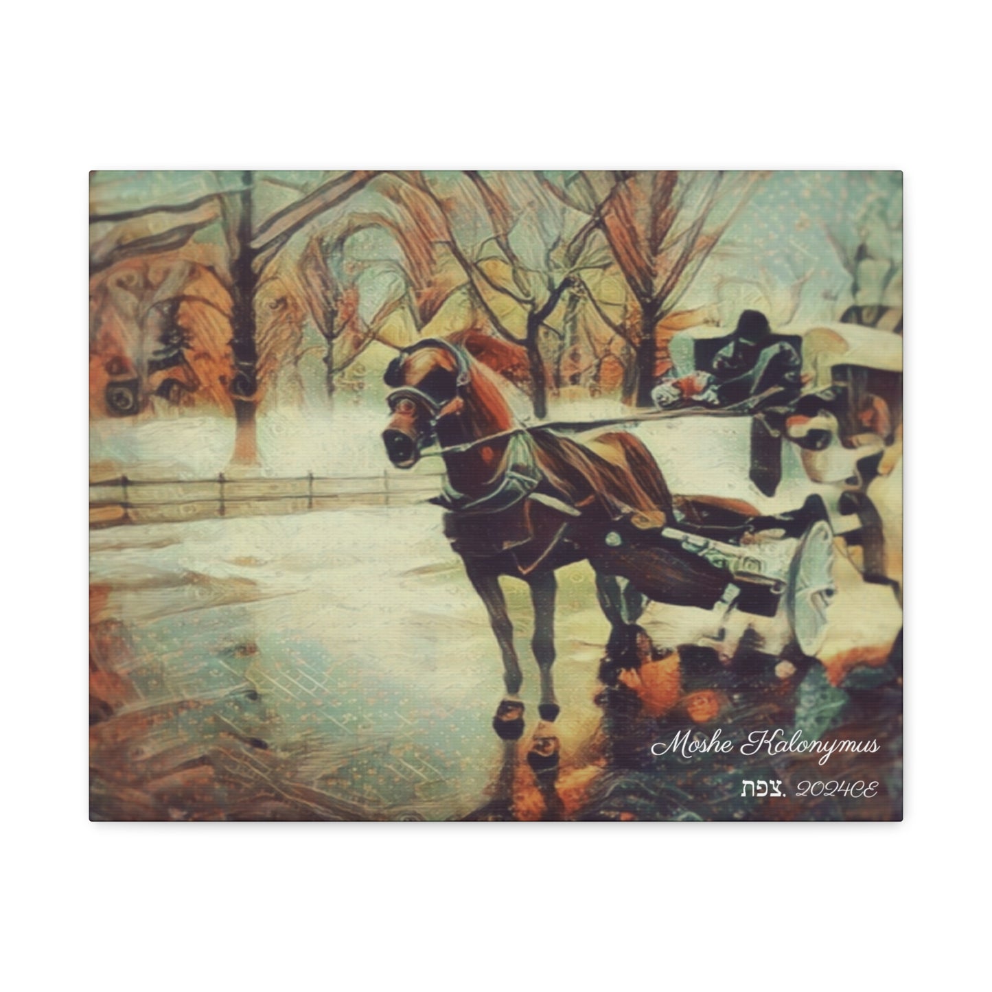 Canvas Gallery Wrap with "NYC Central Park Hansom Cab"