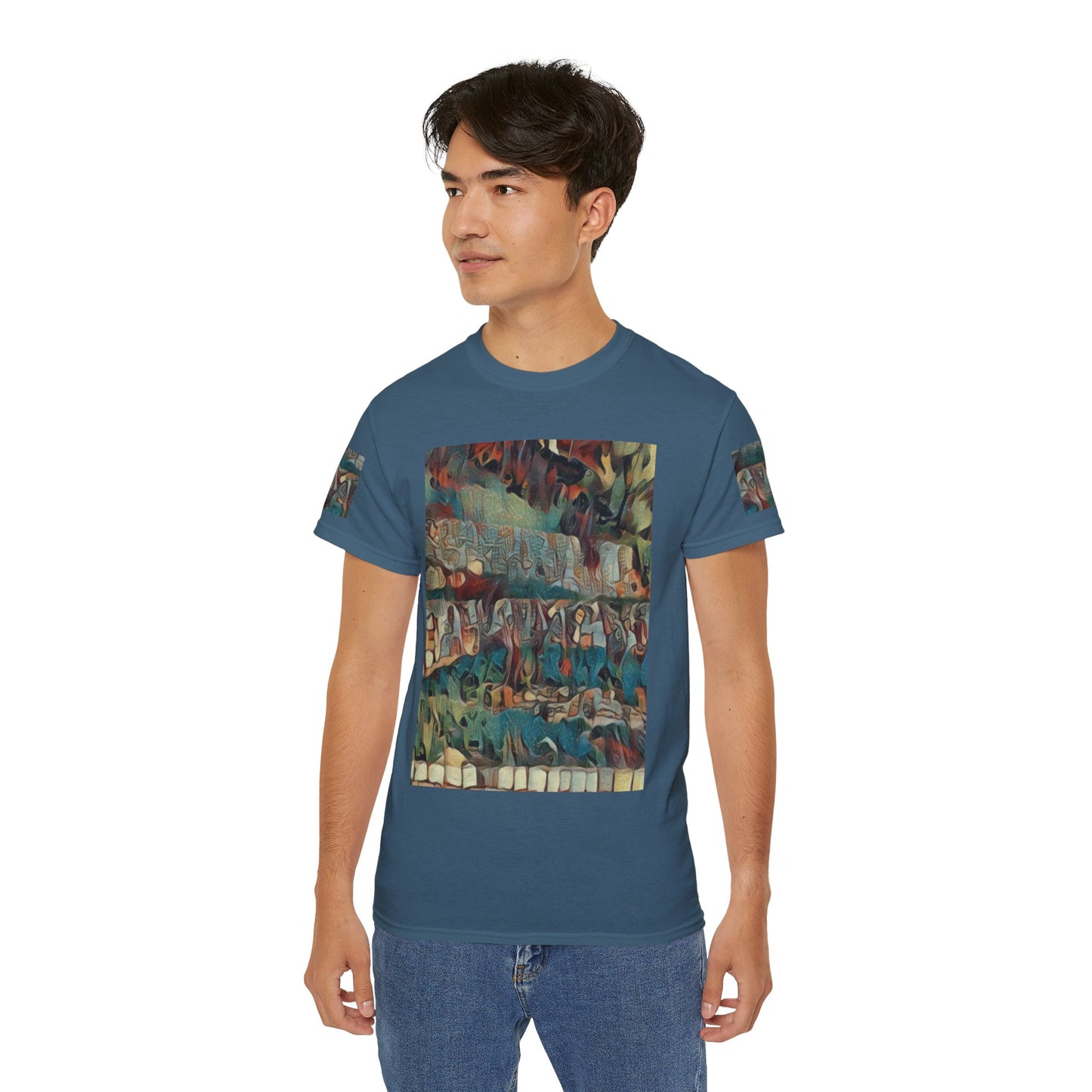 T Shirt with "Zefat Roman Ruins" Full Colour Image