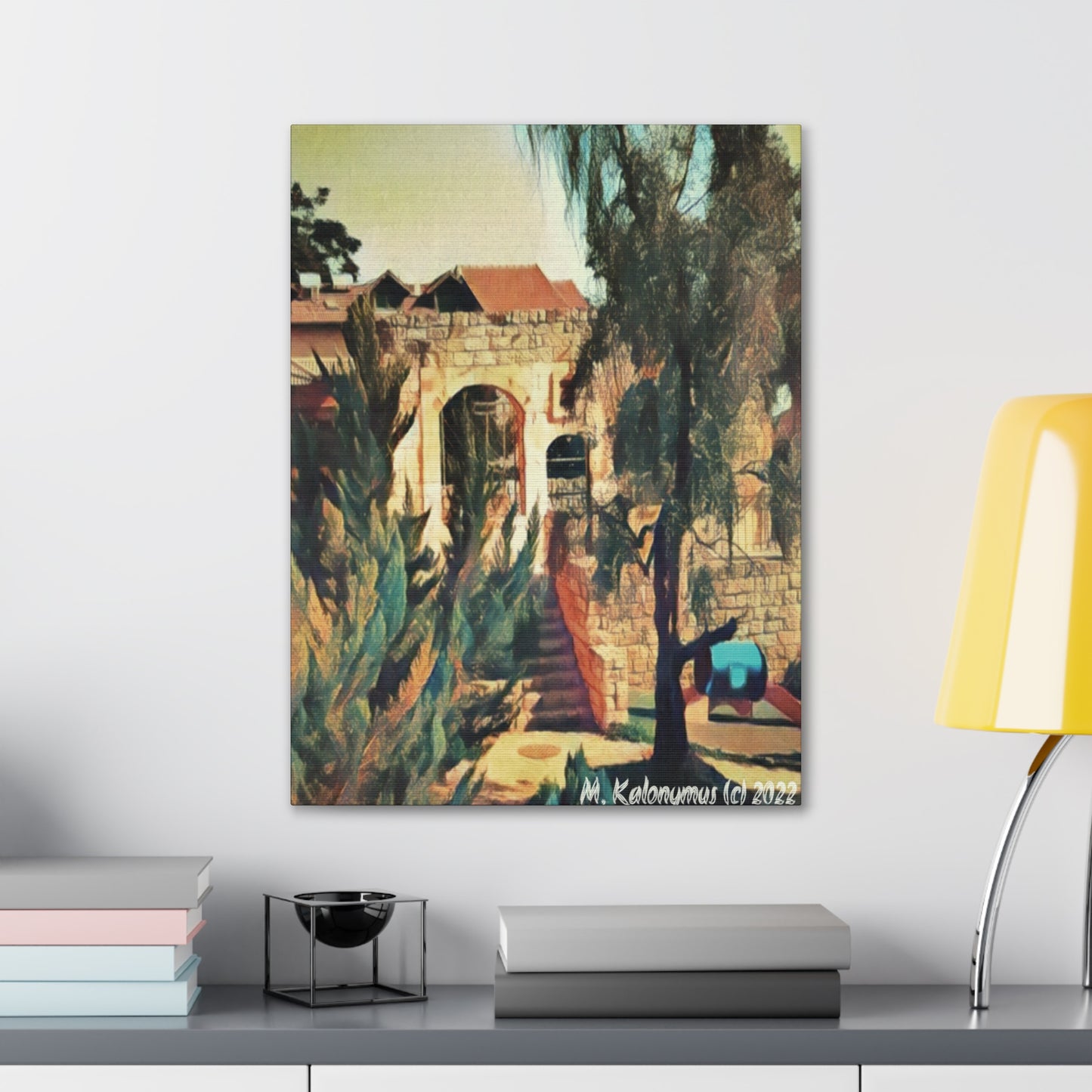 Canvas Gallery Wrap  - "Old Shul (Magrave -Lvov) Ruins ]-  Zefat - Israel,