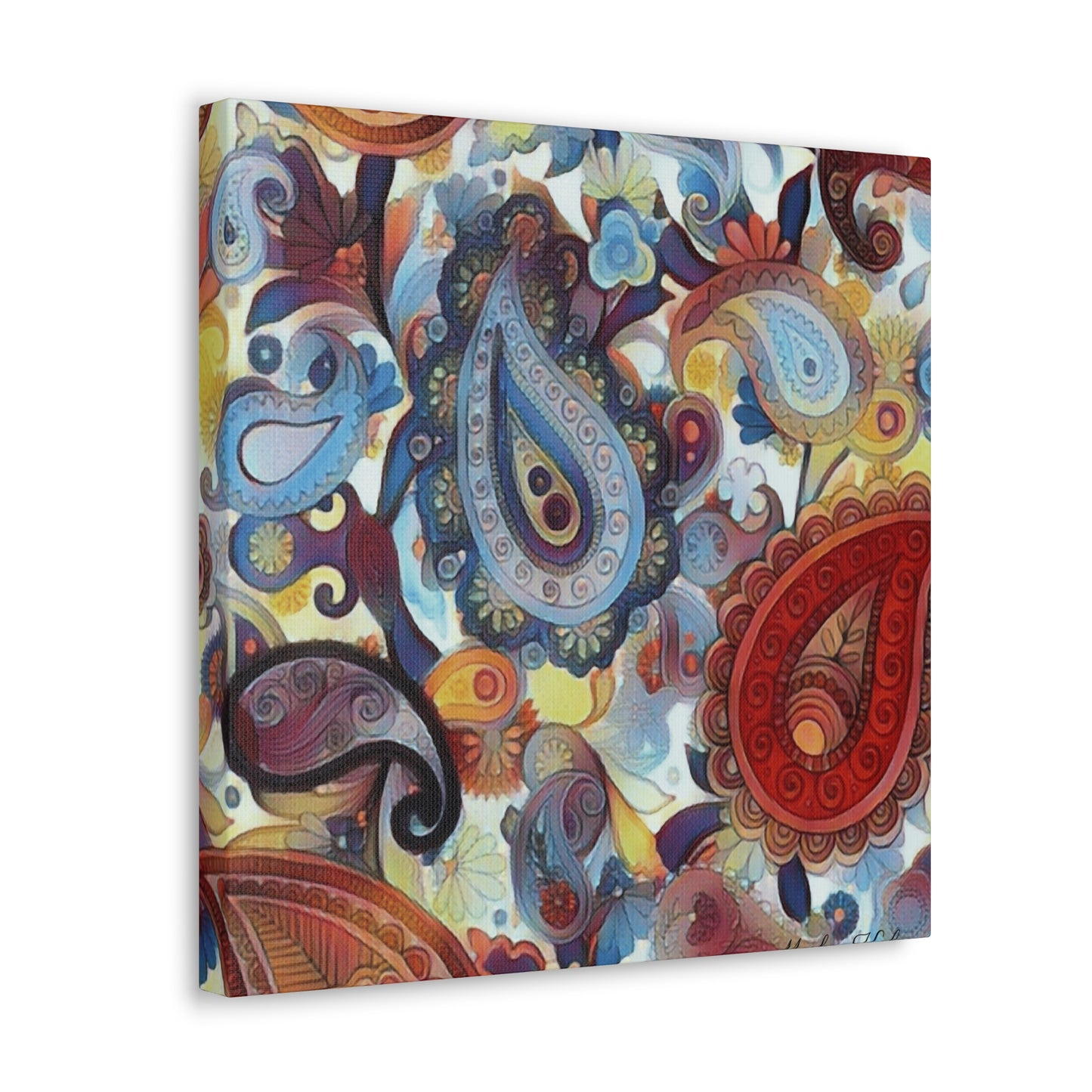 Canvas Gallery Wrap of Paisley Pattern 07231