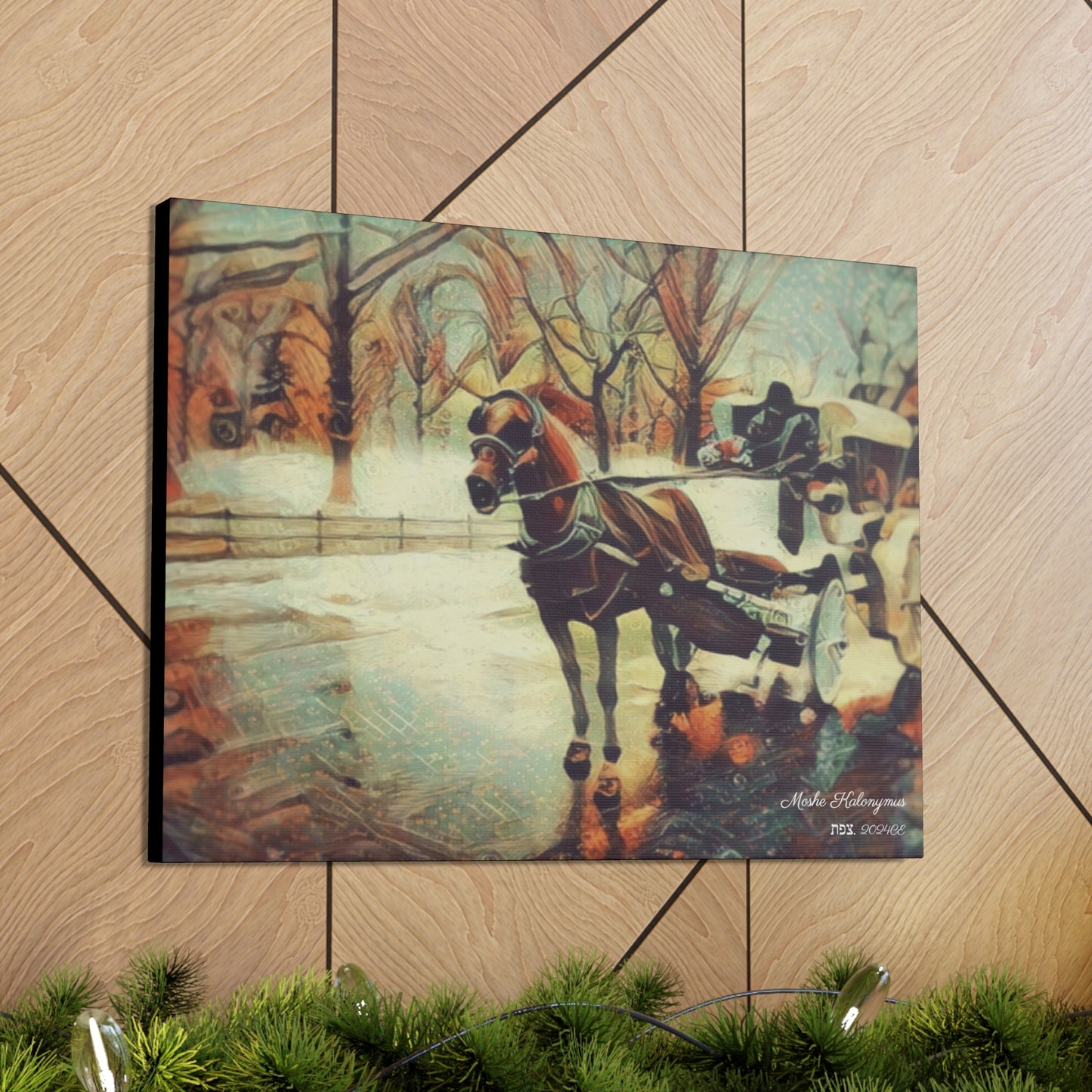 Canvas Gallery Wrap with "NYC Central Park Hansom Cab"