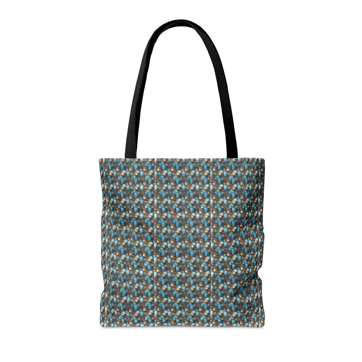 Copy of Tote Bag. Pale Blue and Red Abstract Pattern.  Pattern 7